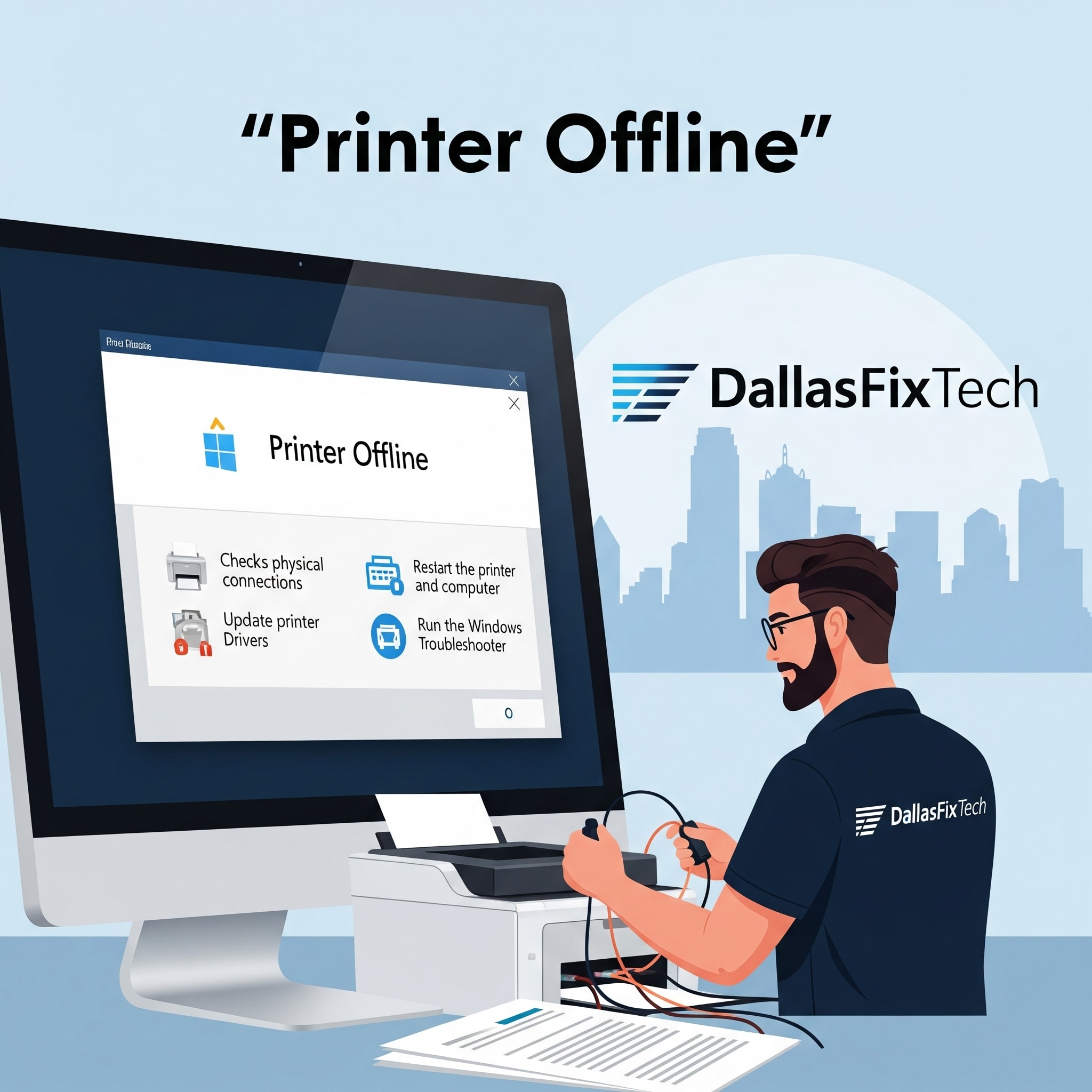 How to Fix ‘Printer Offline’ Error in Windows: DallasFixTech’s Expert Guide for Dallas, TX
