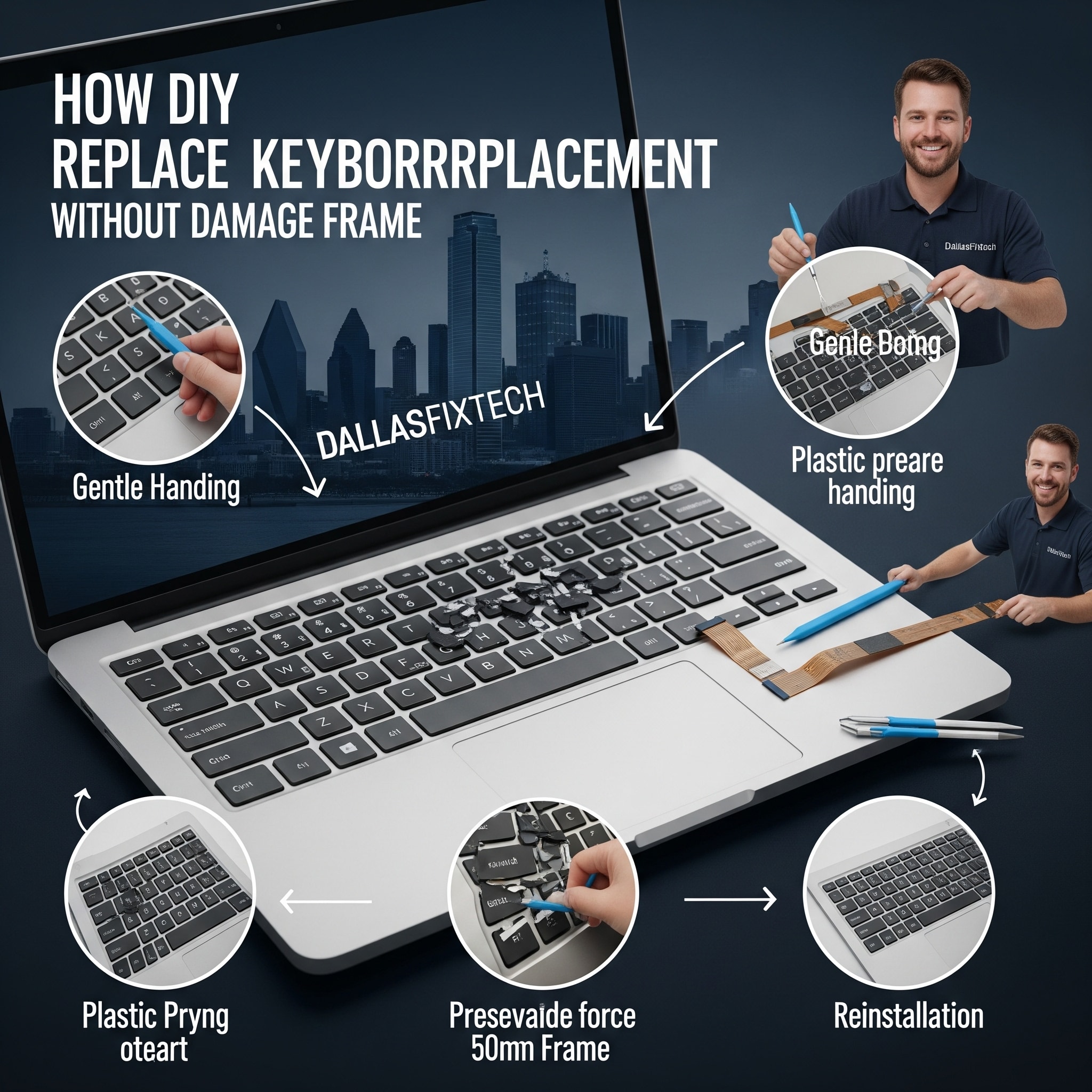 How to Replace a Broken Laptop Keyboard Without Damaging the Frame: DallasFixTech’s Safe DIY Guide for Dallas, TX