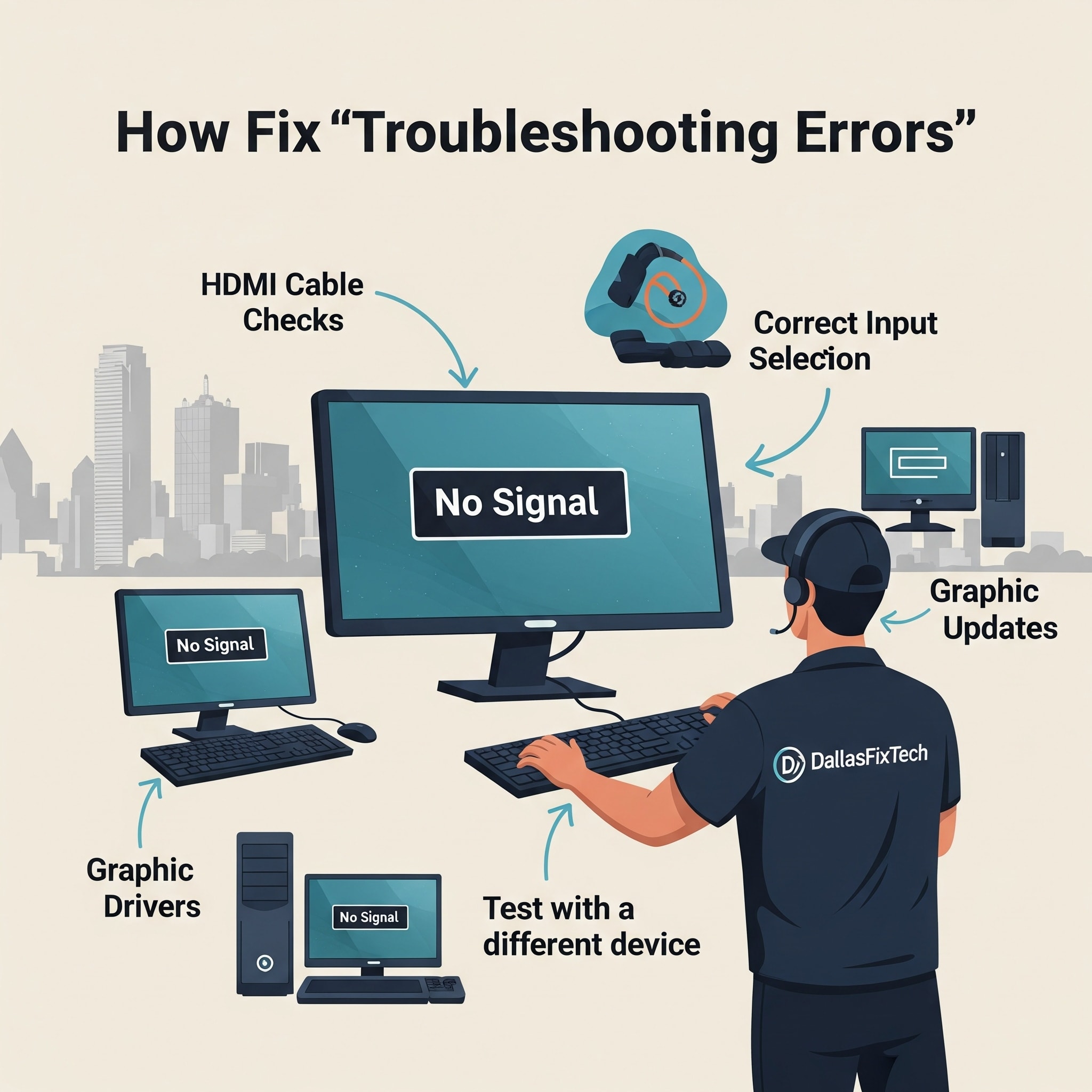 Fixing ‘No Signal’ Errors on HDMI Monitors: DallasFixTech’s Comprehensive Troubleshooting Guide for Dallas, TX