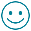 Icono de cara sonriendo por la comodidad de alquilar caravana fija en camping