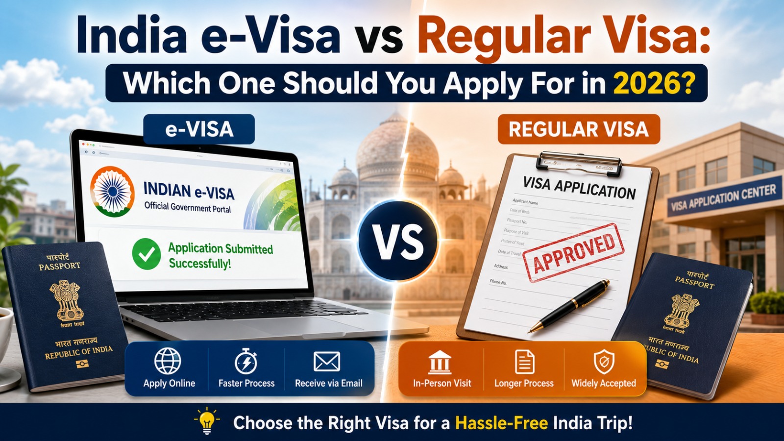 India e-Visa vs regular visa