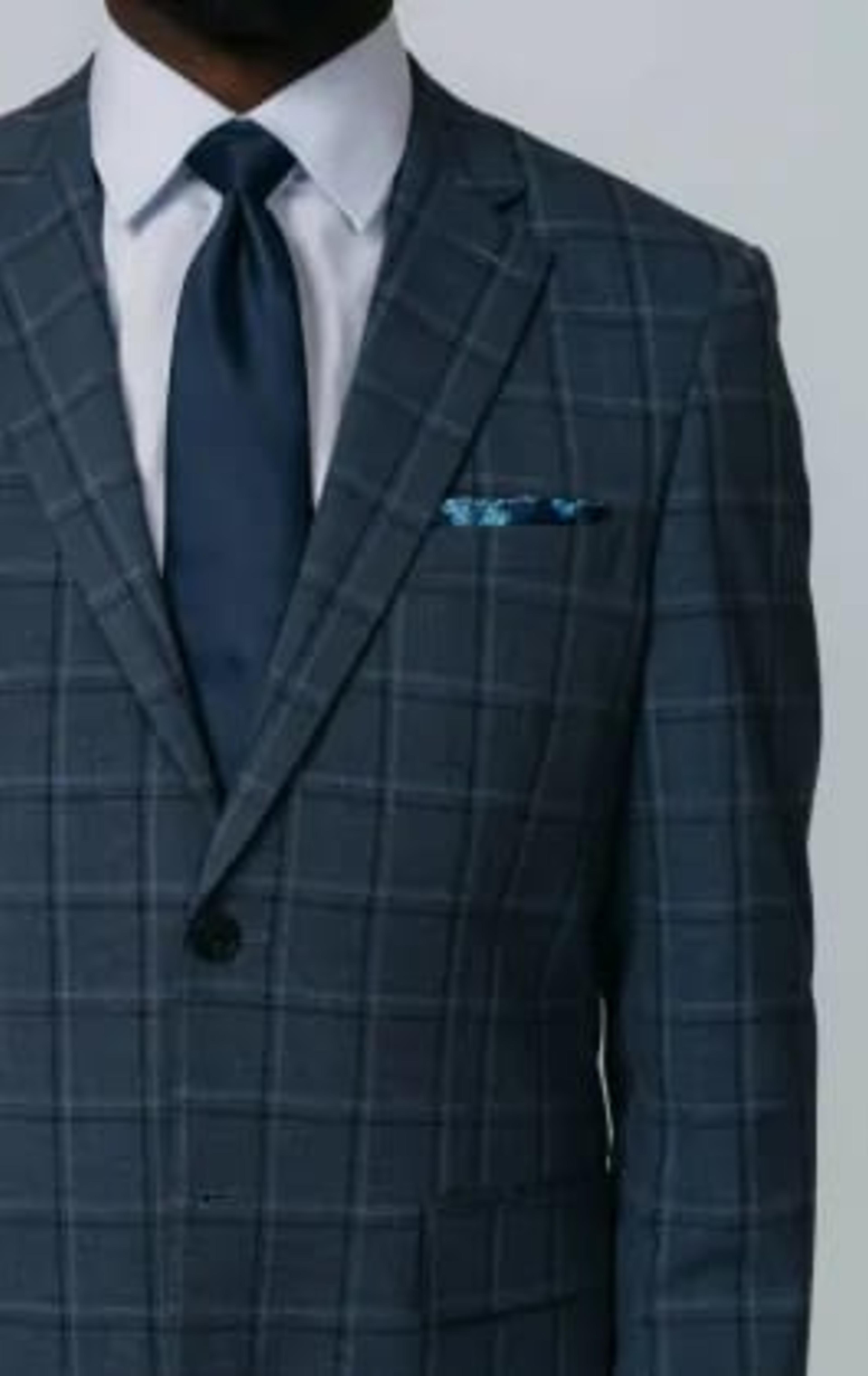 Blue Bold Windowpane Check Suit thumbnail 5