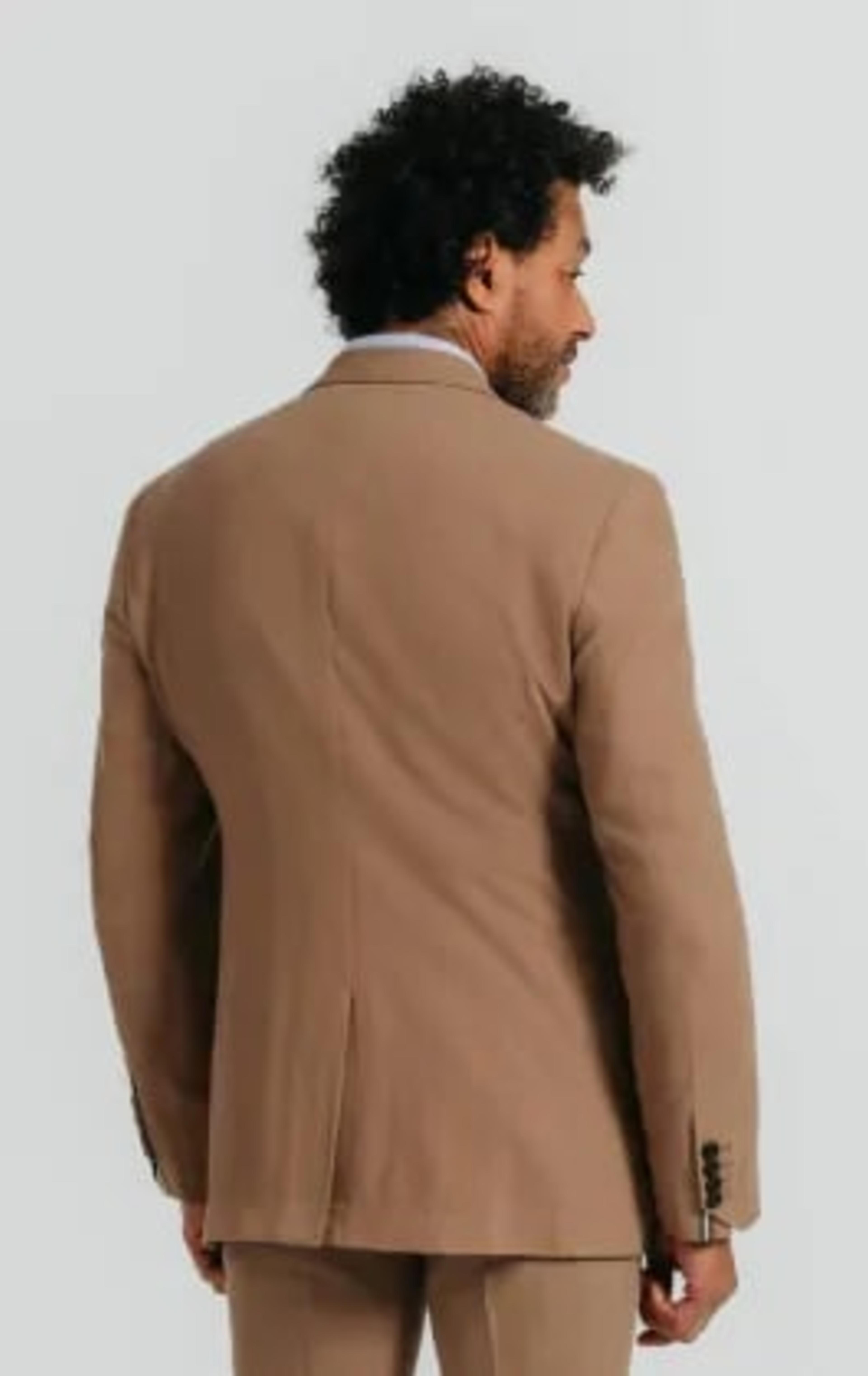 Brown Linen Twill Double Breasted Suit with Peak Lapel thumbnail 8
