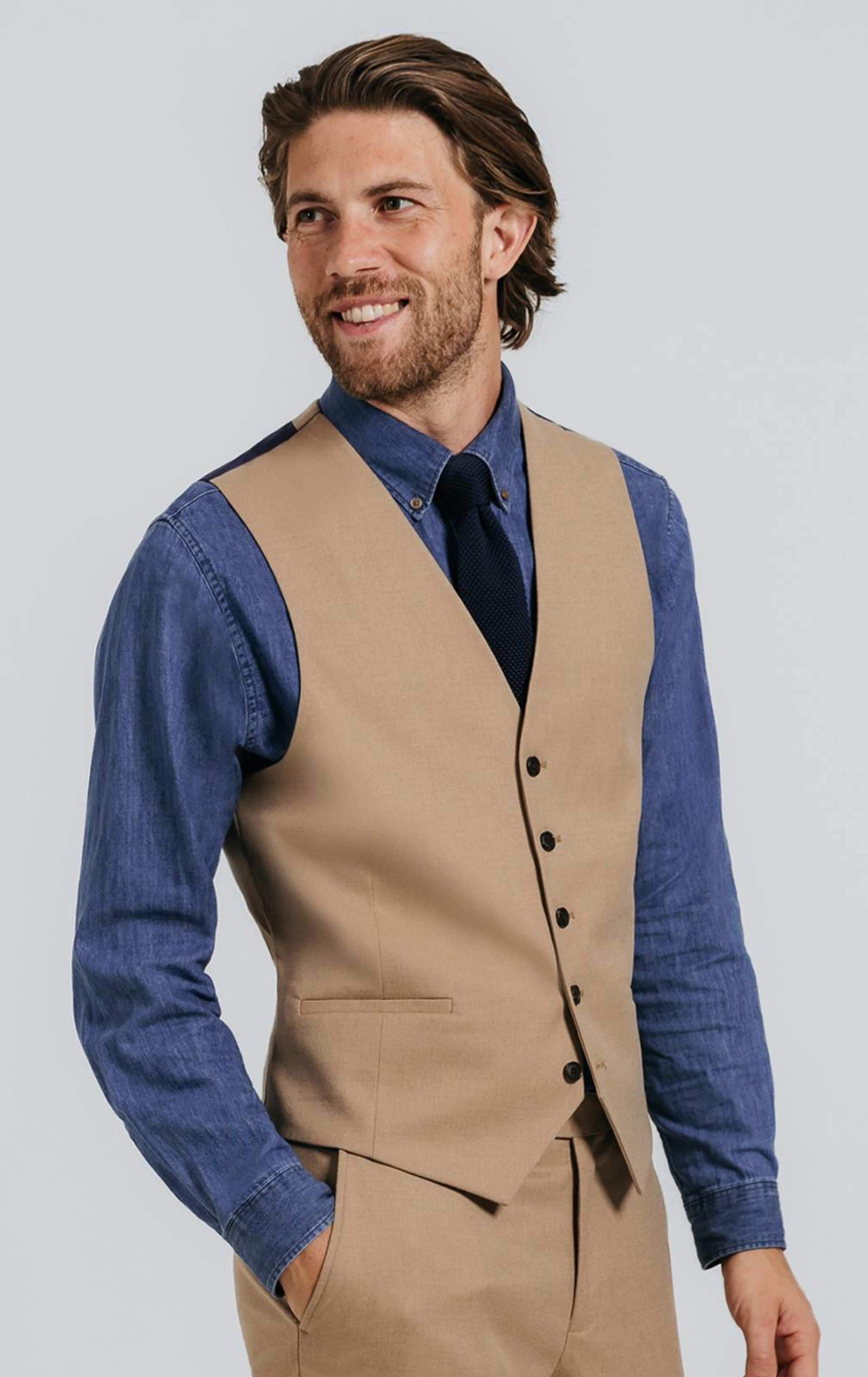 Camel Twill Waistcoat primary image