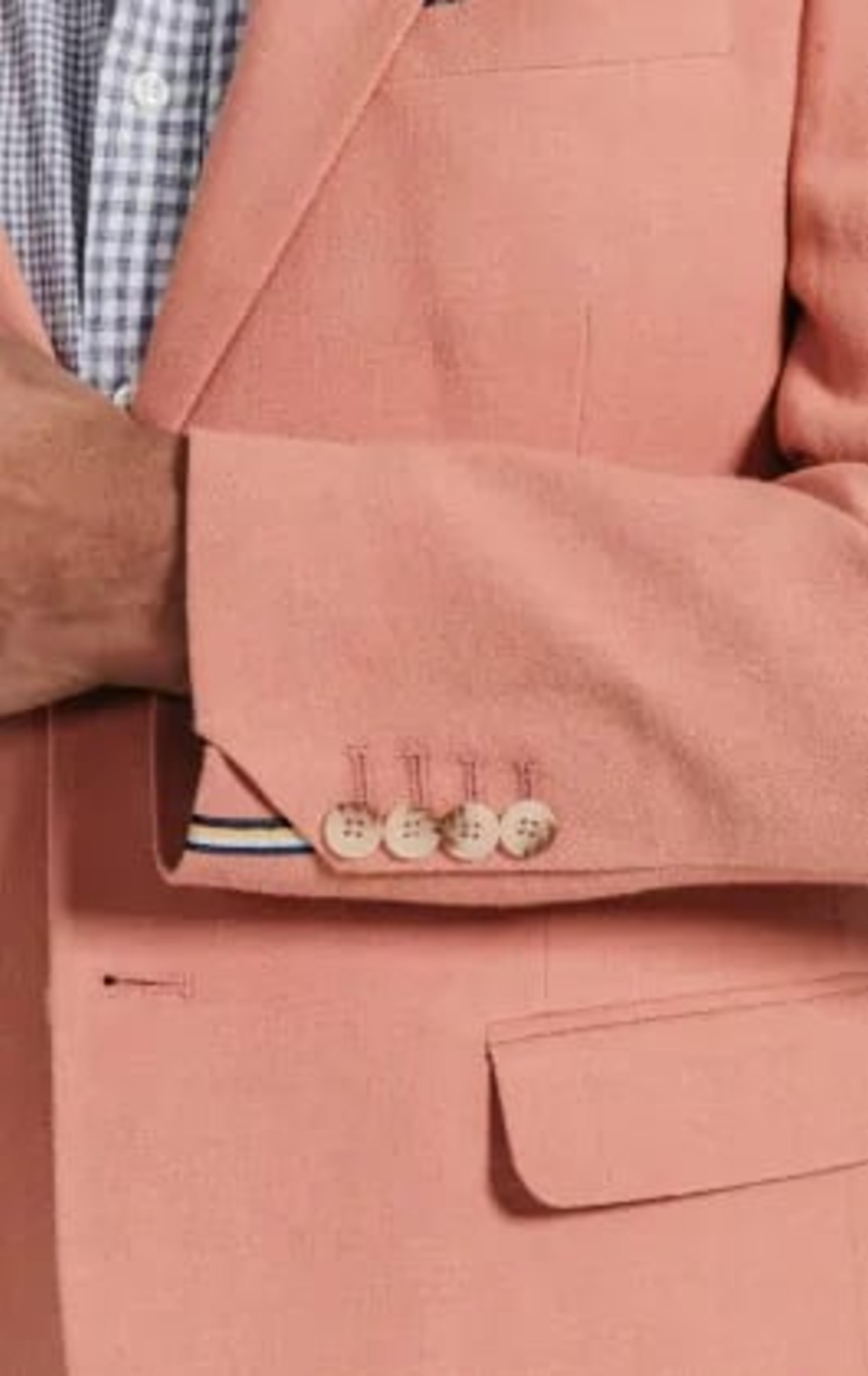 Coral Linen Twill Jacket thumbnail 7