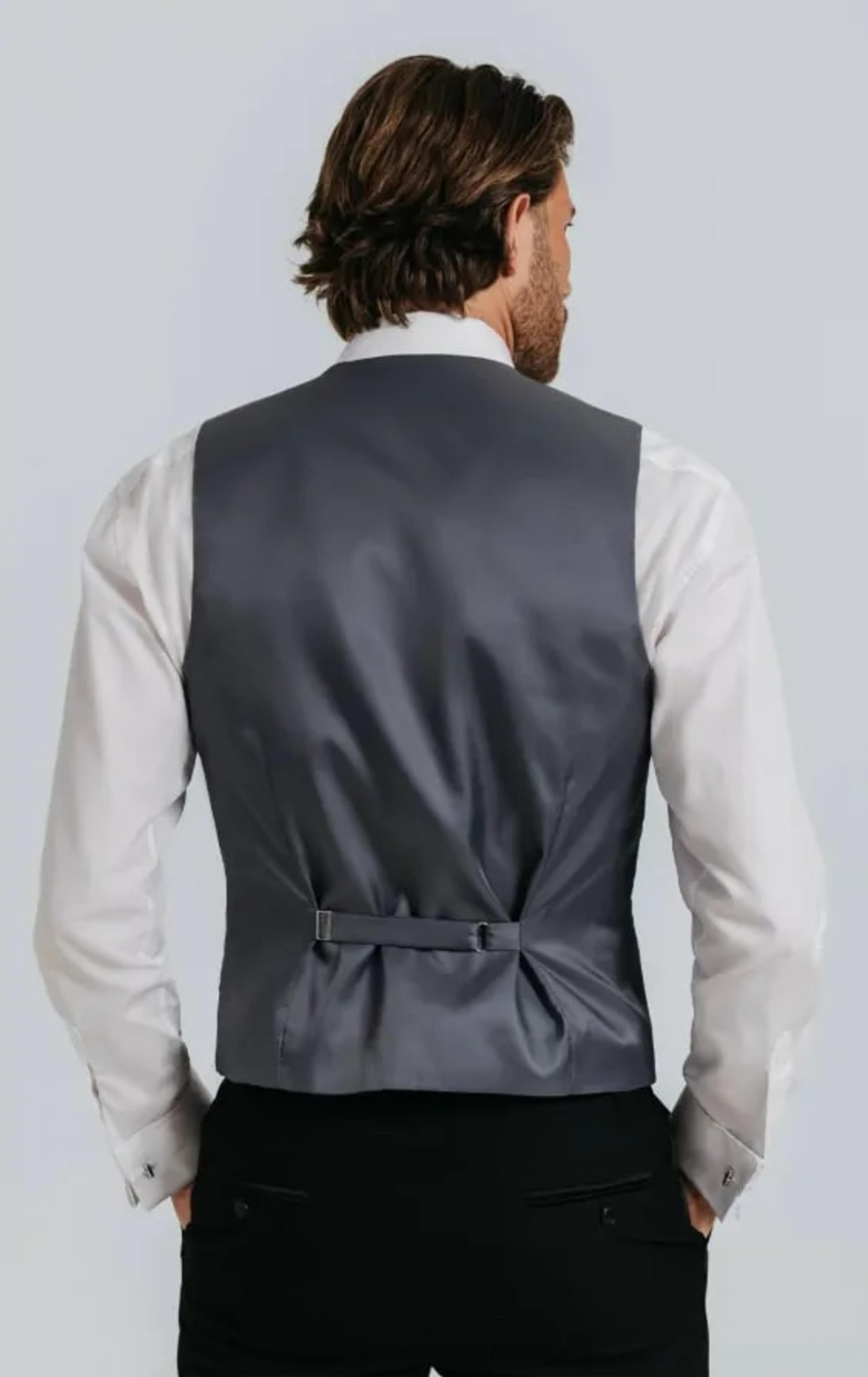 Dark Grey Dupion Waistcoat thumbnail 4