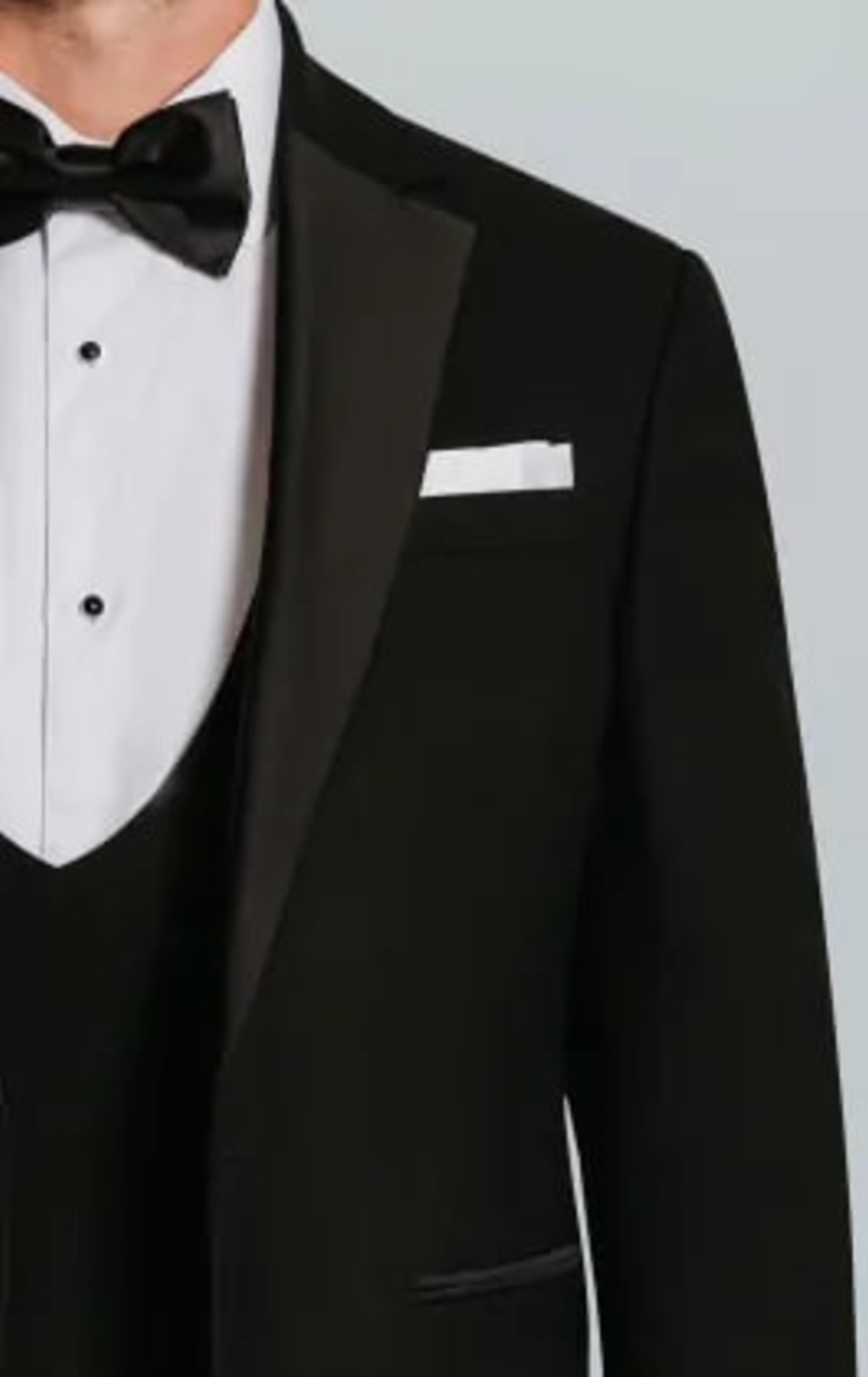 Dobell Black 3 Piece Slim-Fit Tuxedo with Notch Lapel thumbnail 6
