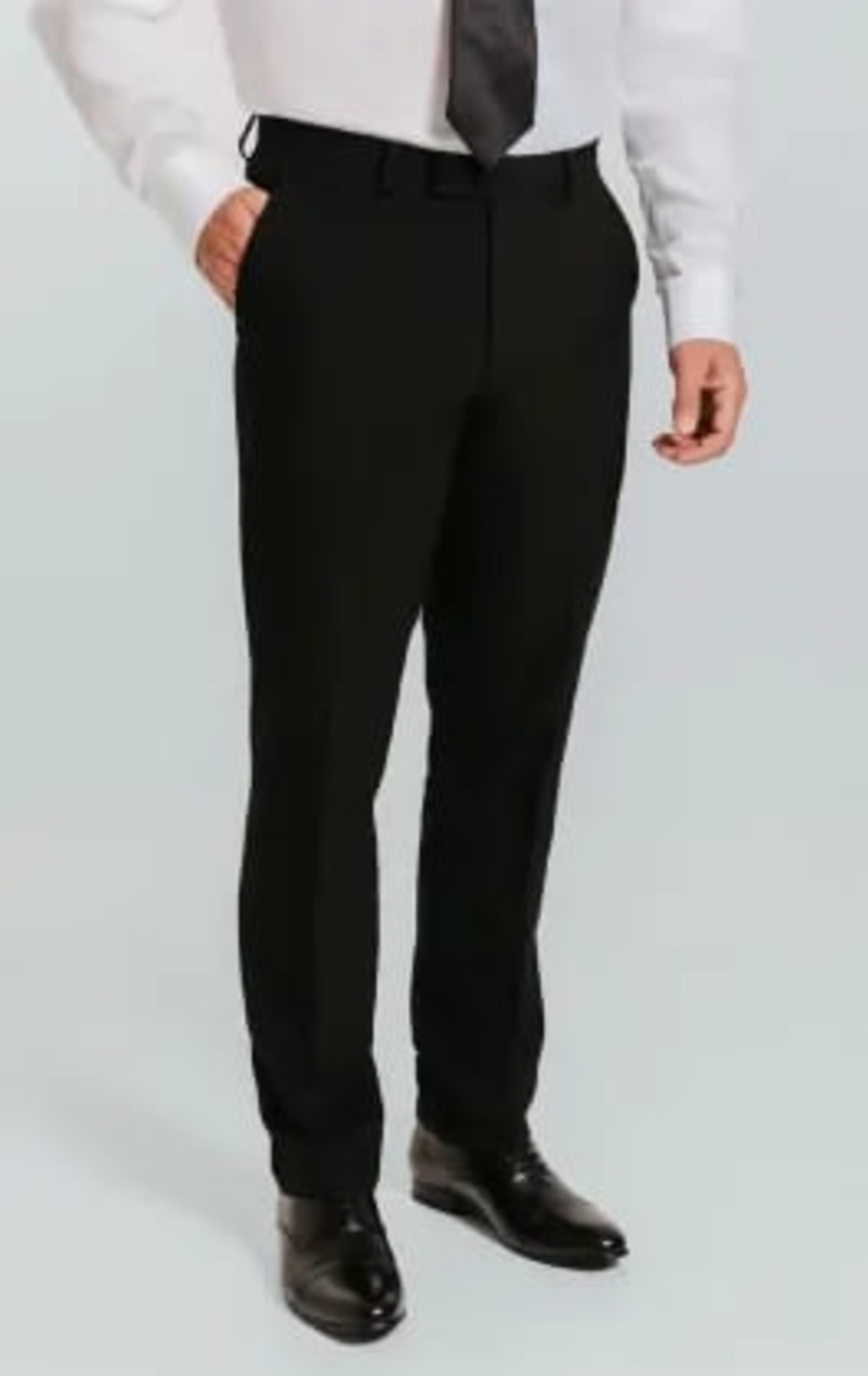 Dobell Black Double Breasted 3 Piece Suit with Peak Lapel thumbnail 8