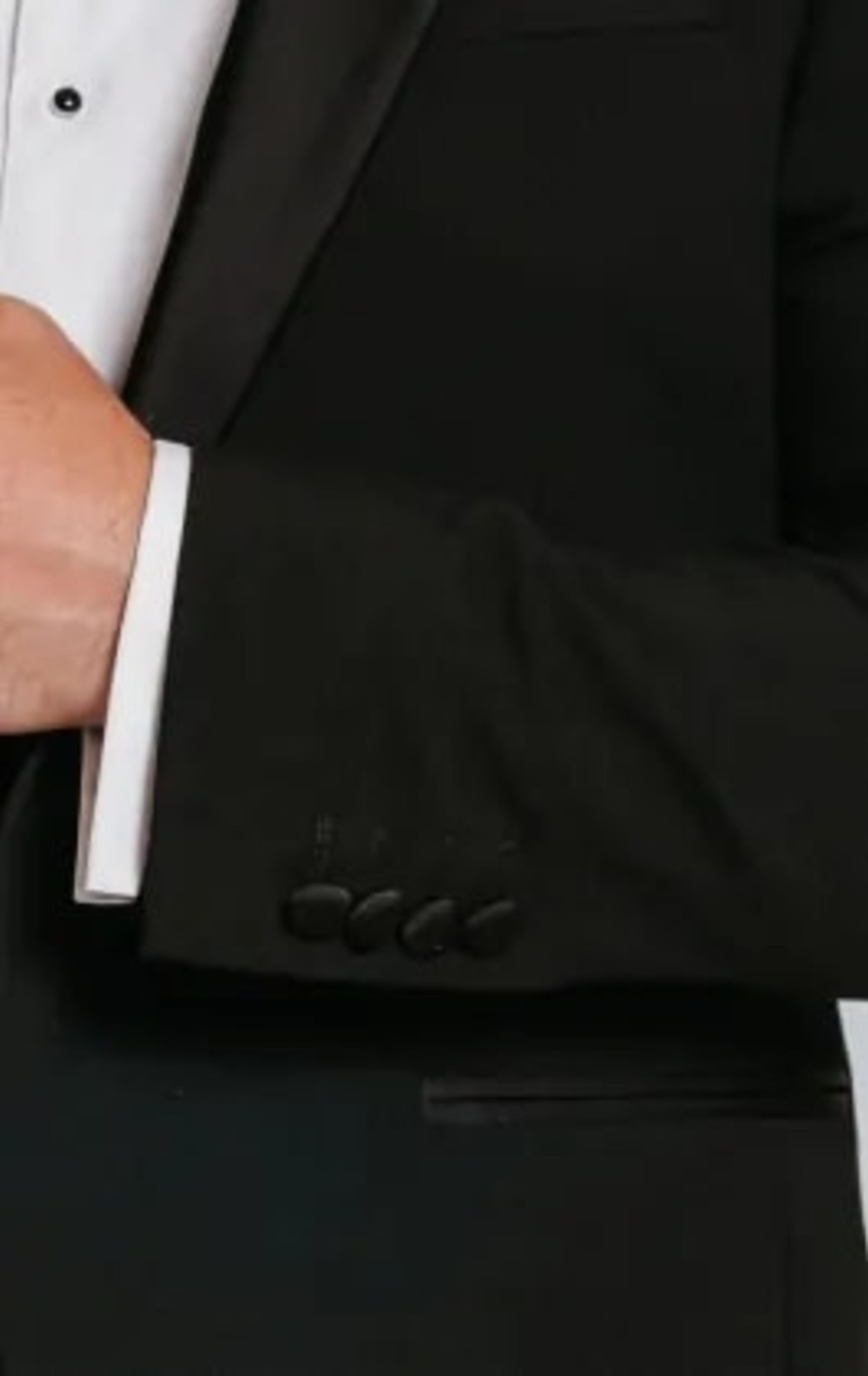 Dobell Black Slim-Fit Tuxedo with Notch Lapel thumbnail 5
