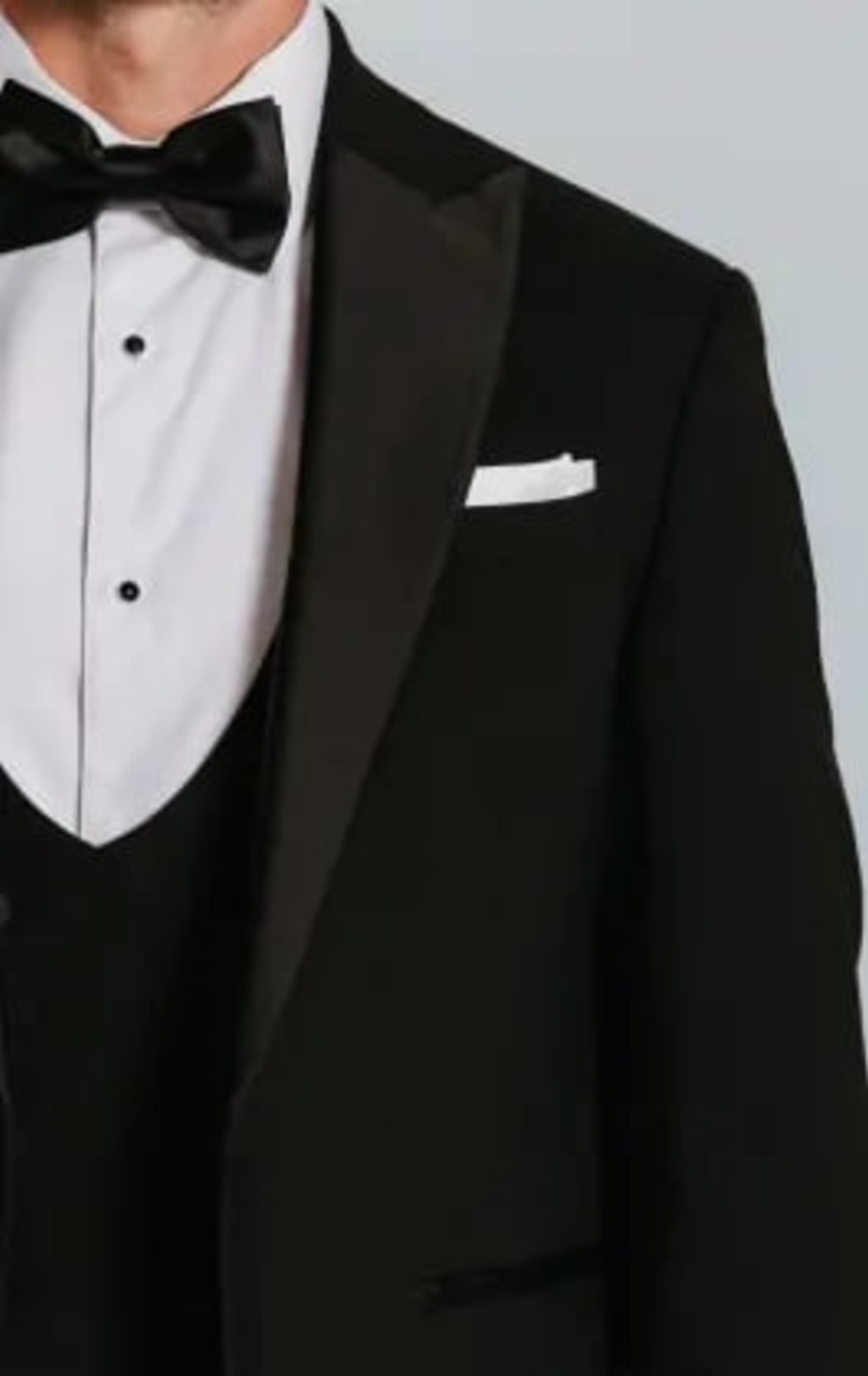 Dobell Black Slim-Fit Tuxedo with Peak Lapel thumbnail 6