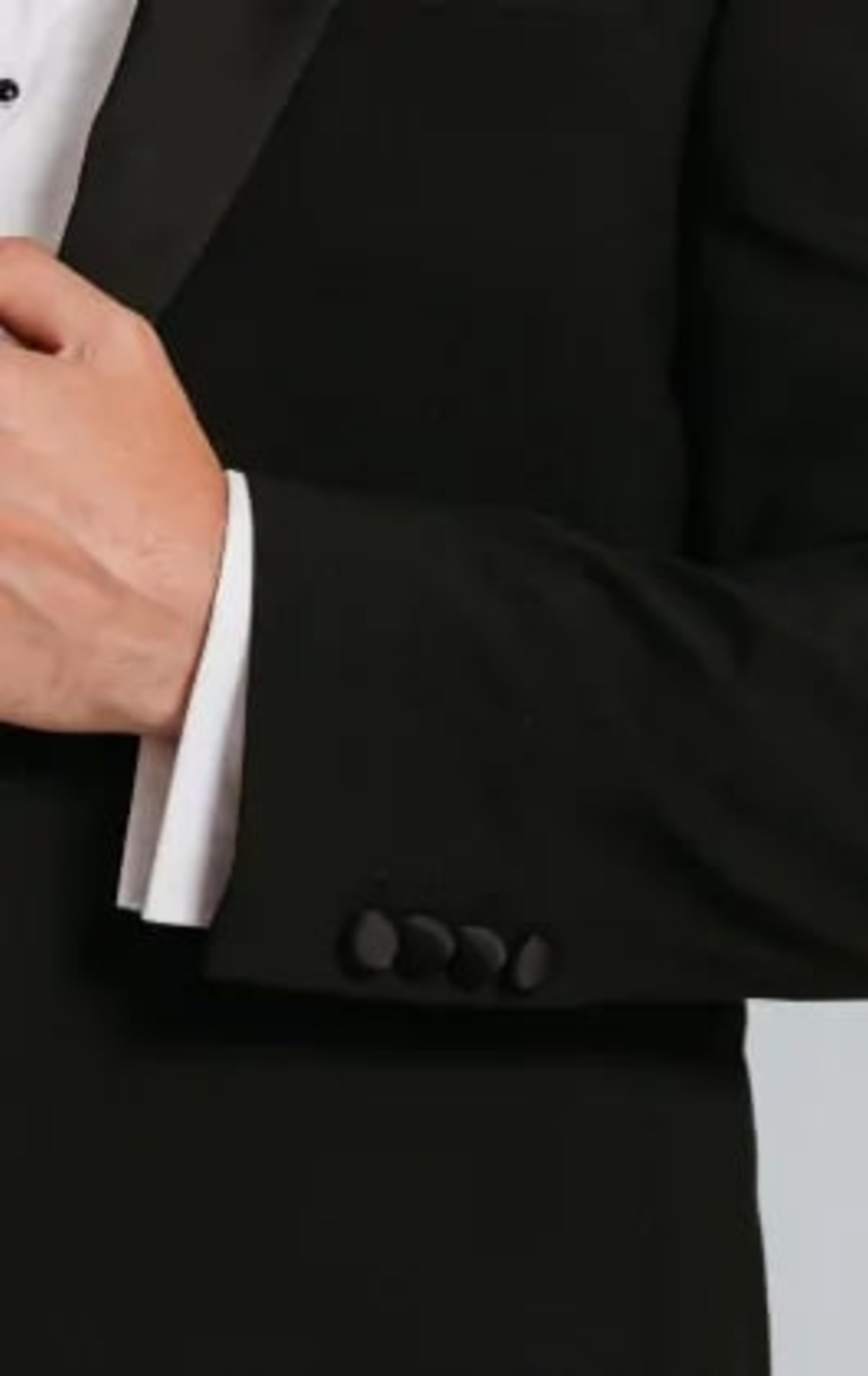 Dobell Black Slim-Fit Tuxedo with Shawl Lapel thumbnail 5