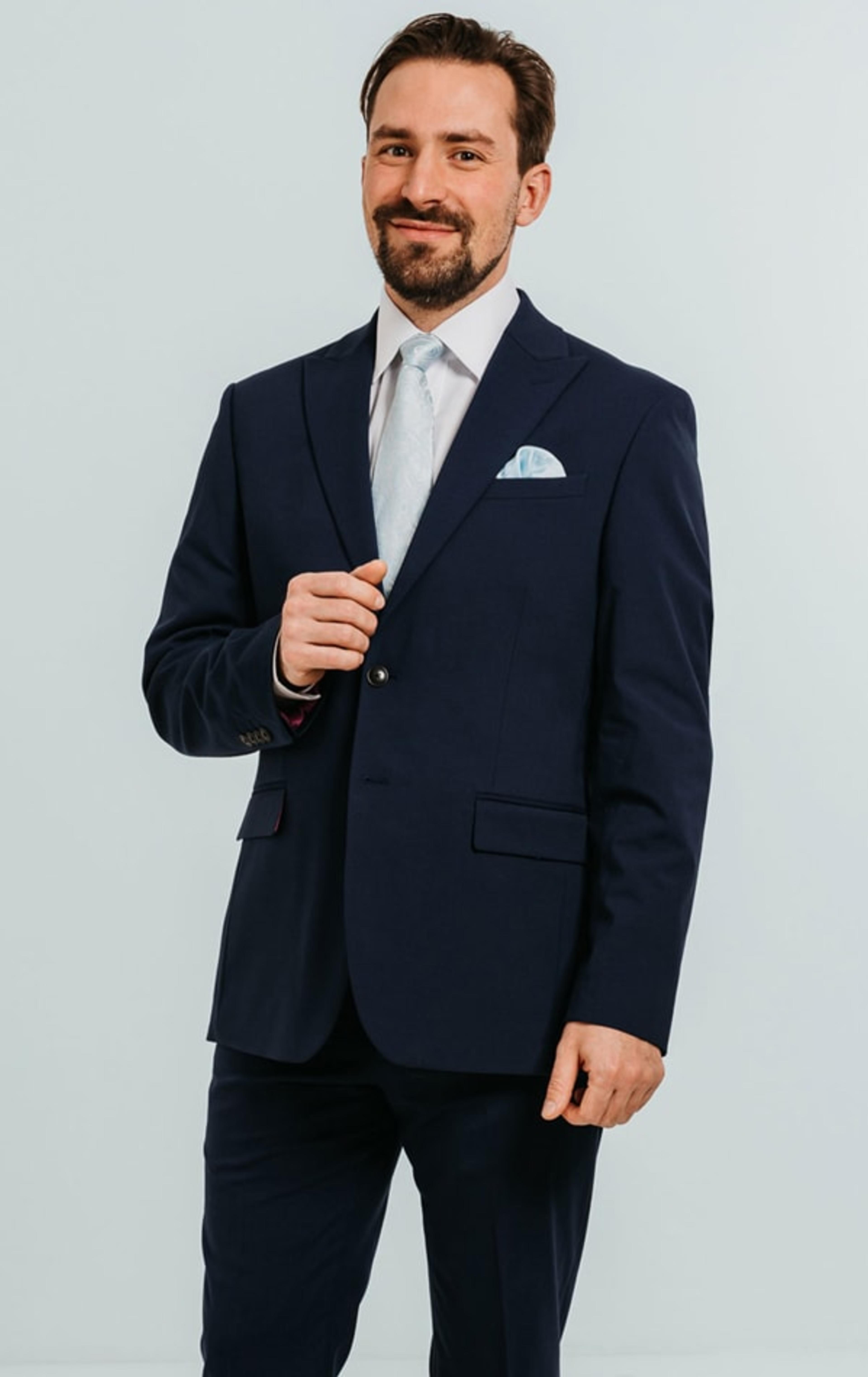 Dobell Blue Suit with Peak Lapel primary image