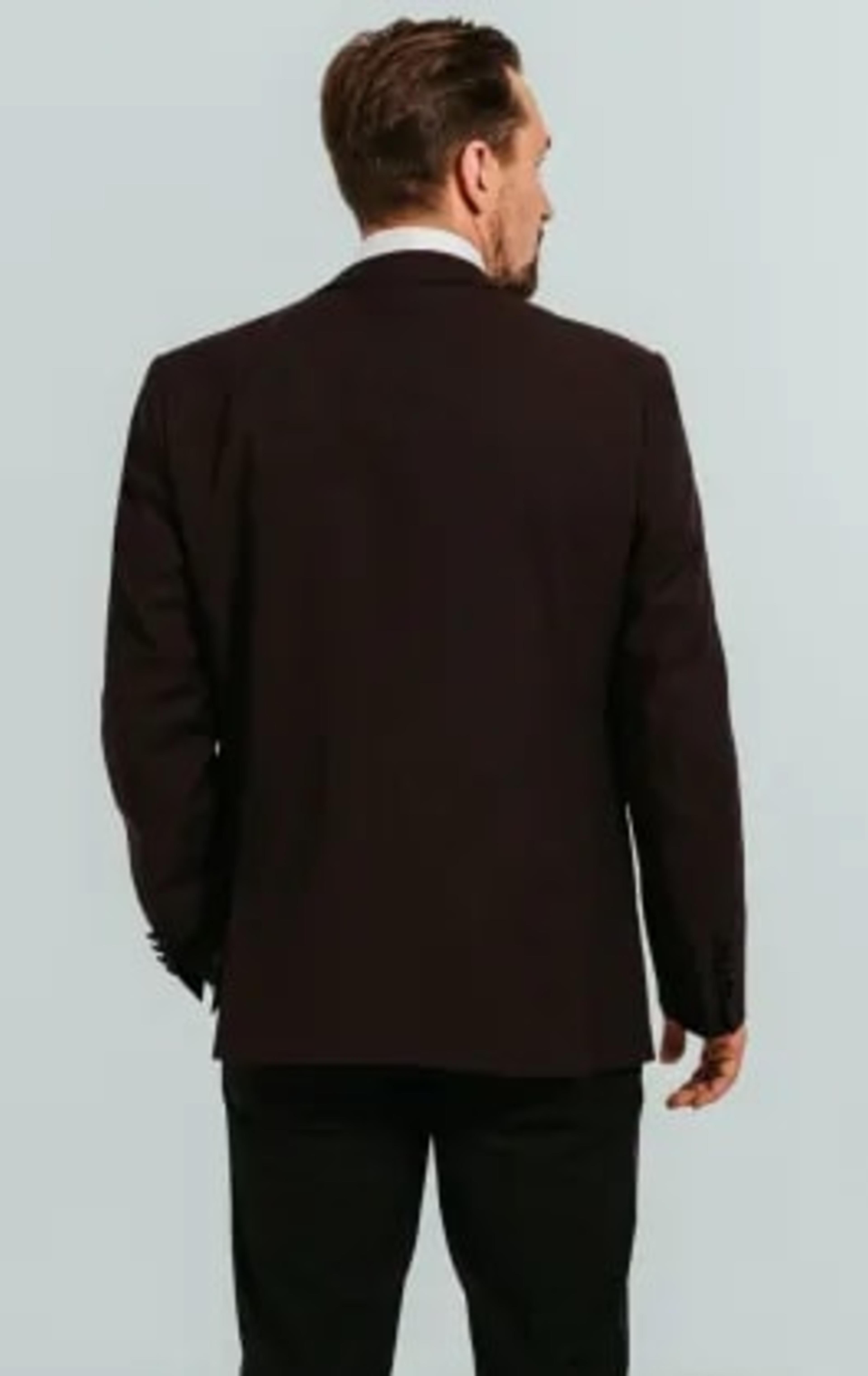 Dobell Burgundy Peak Lapel Tuxedo Jacket thumbnail 3