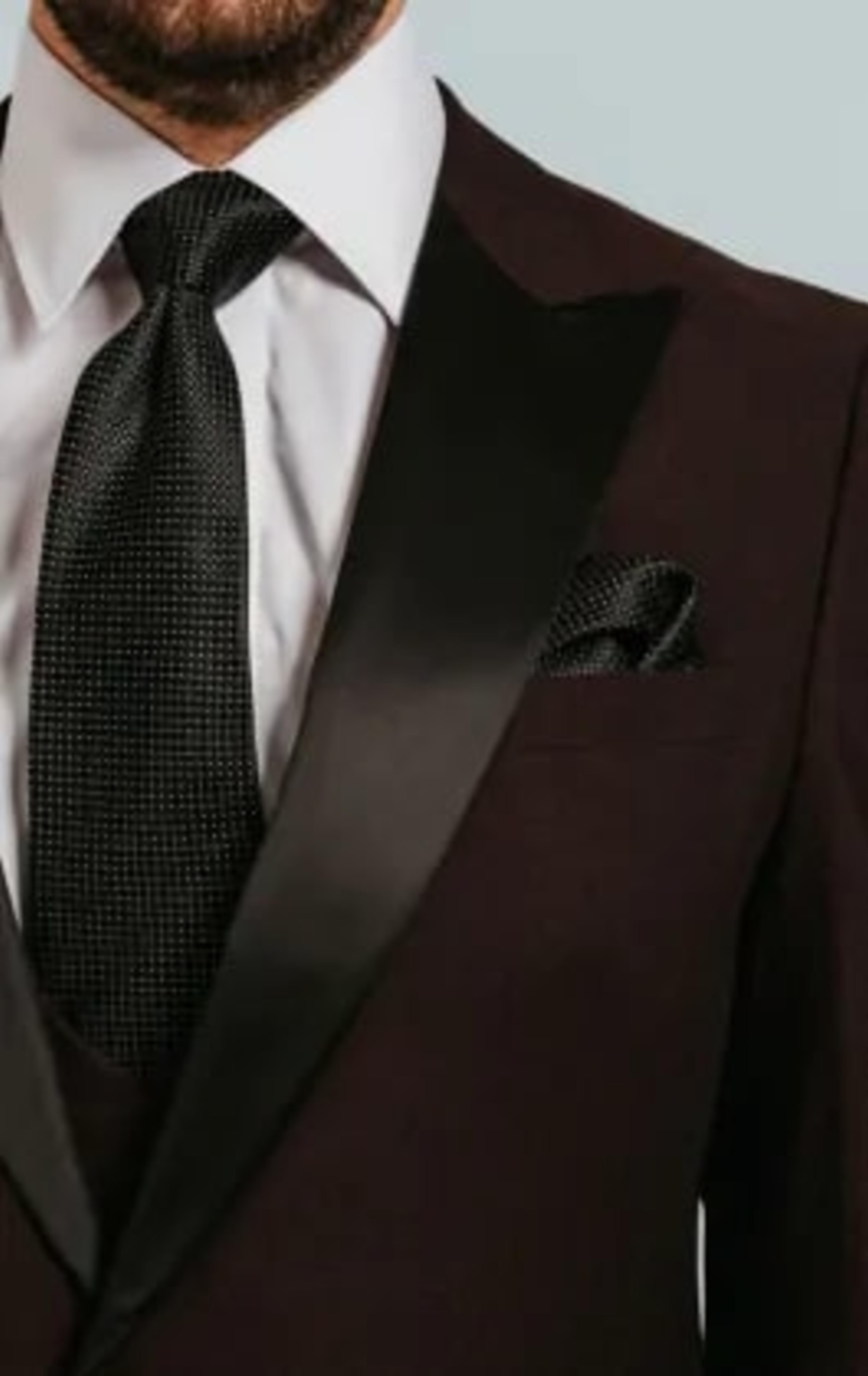 Dobell Burgundy Tuxedo with Peak Lapel thumbnail 6