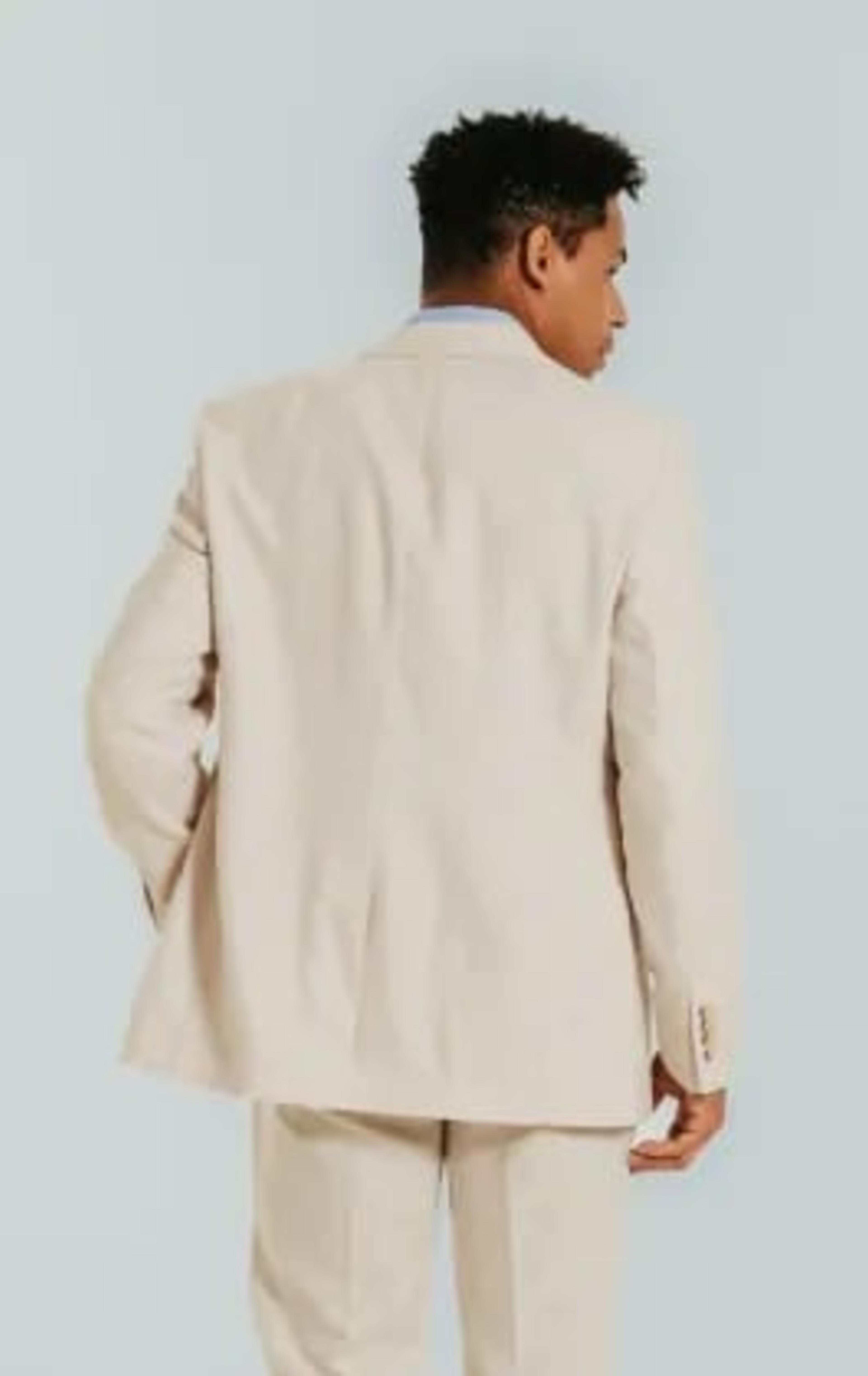 Dobell Cream Linen Suit thumbnail 4