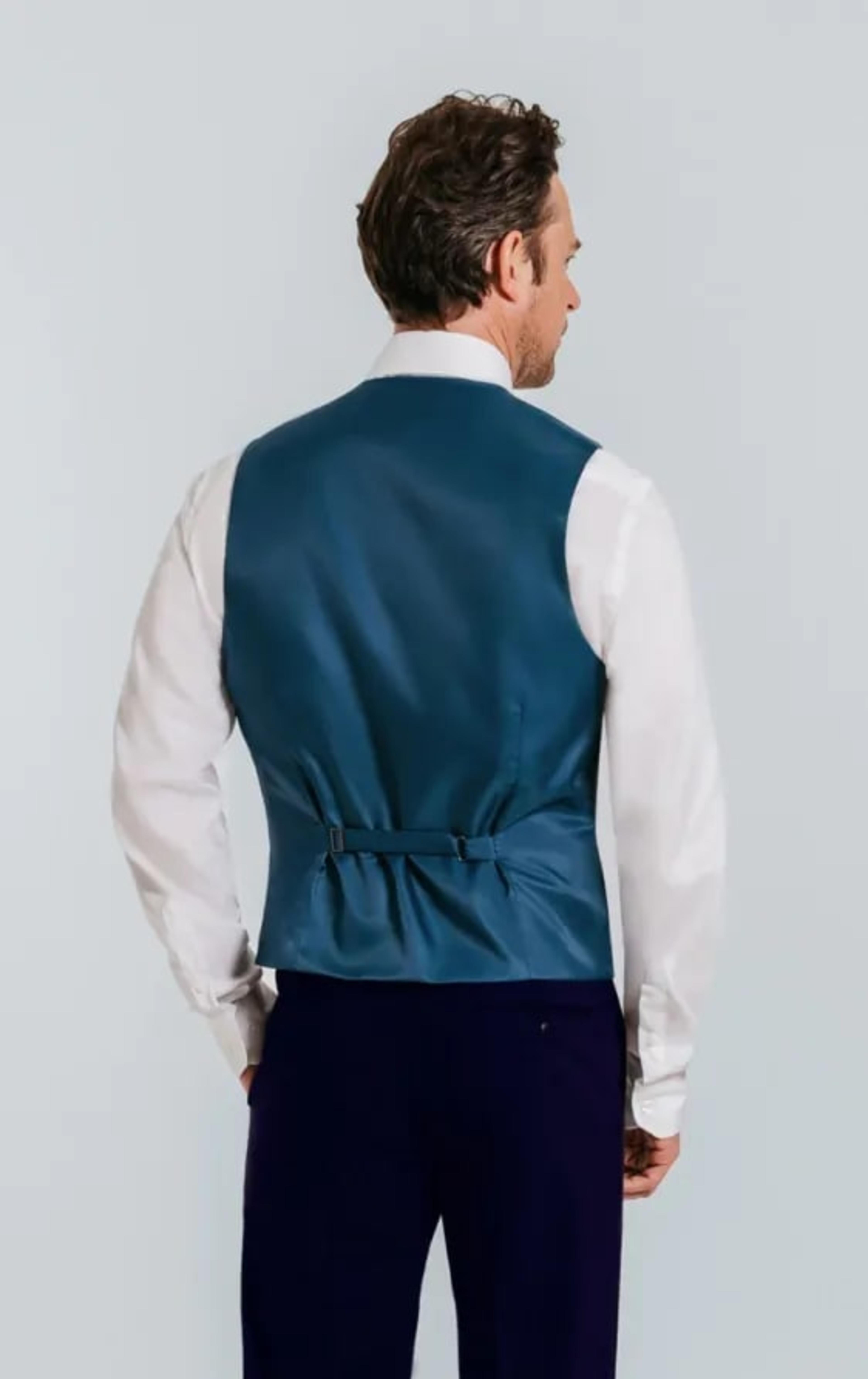 Dobell Duck Egg Blue Paisley Waistcoat thumbnail 9