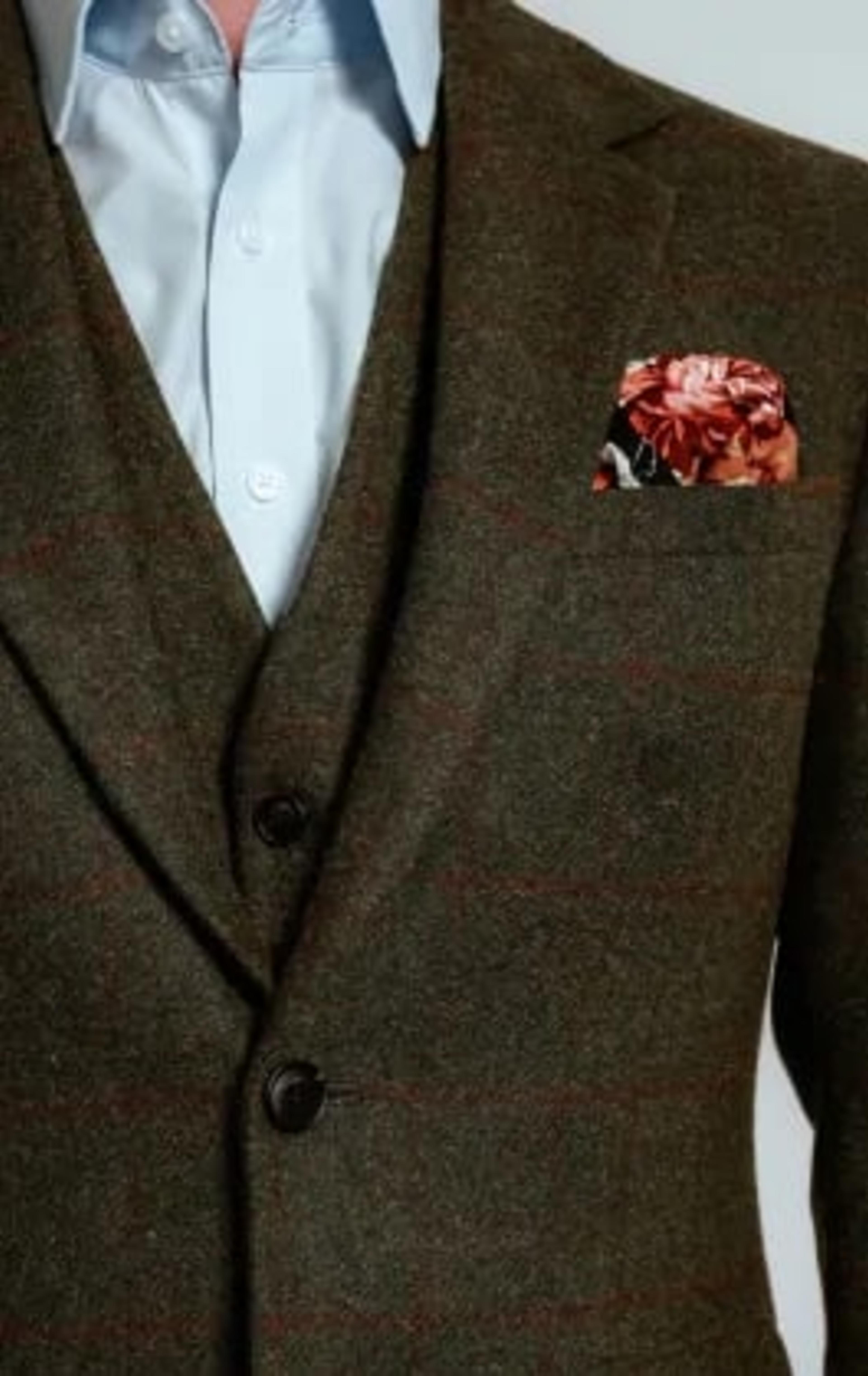 Dobell Green Windowpane Check Tweed Jacket thumbnail 5
