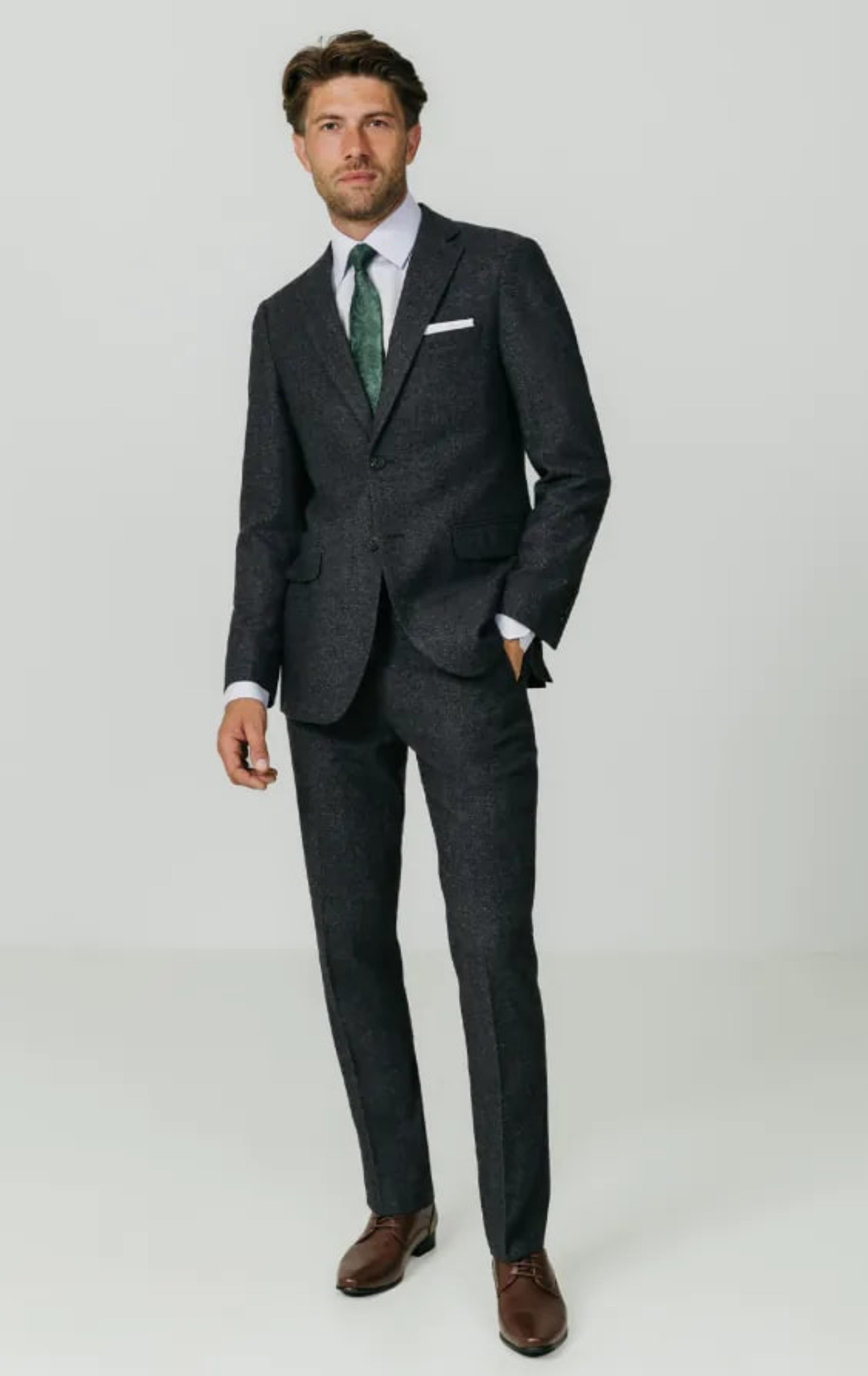 Dobell Grey Donegal Tweed Jacket thumbnail 3