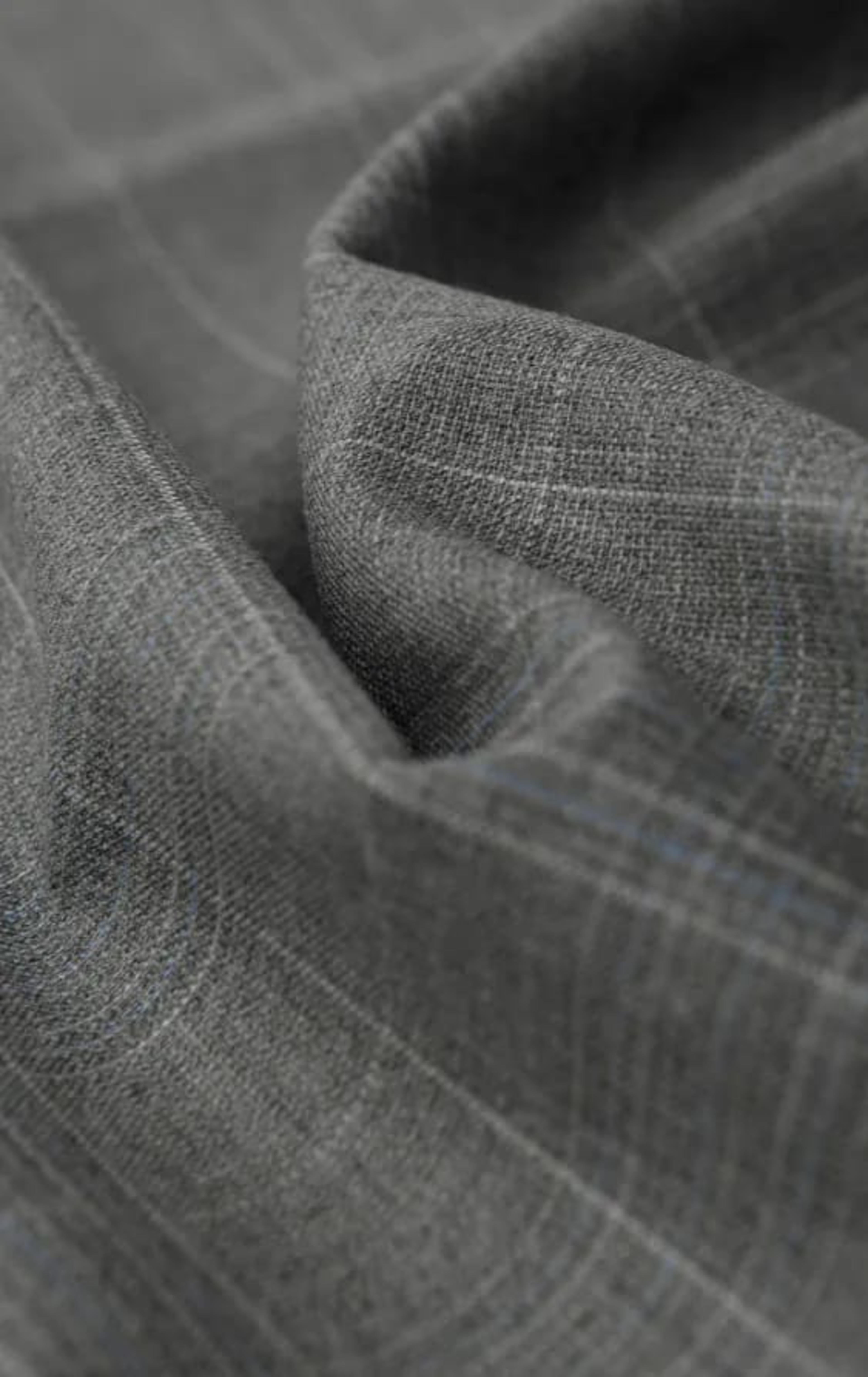 Dobell Light Grey Check Suit Jacket thumbnail 6