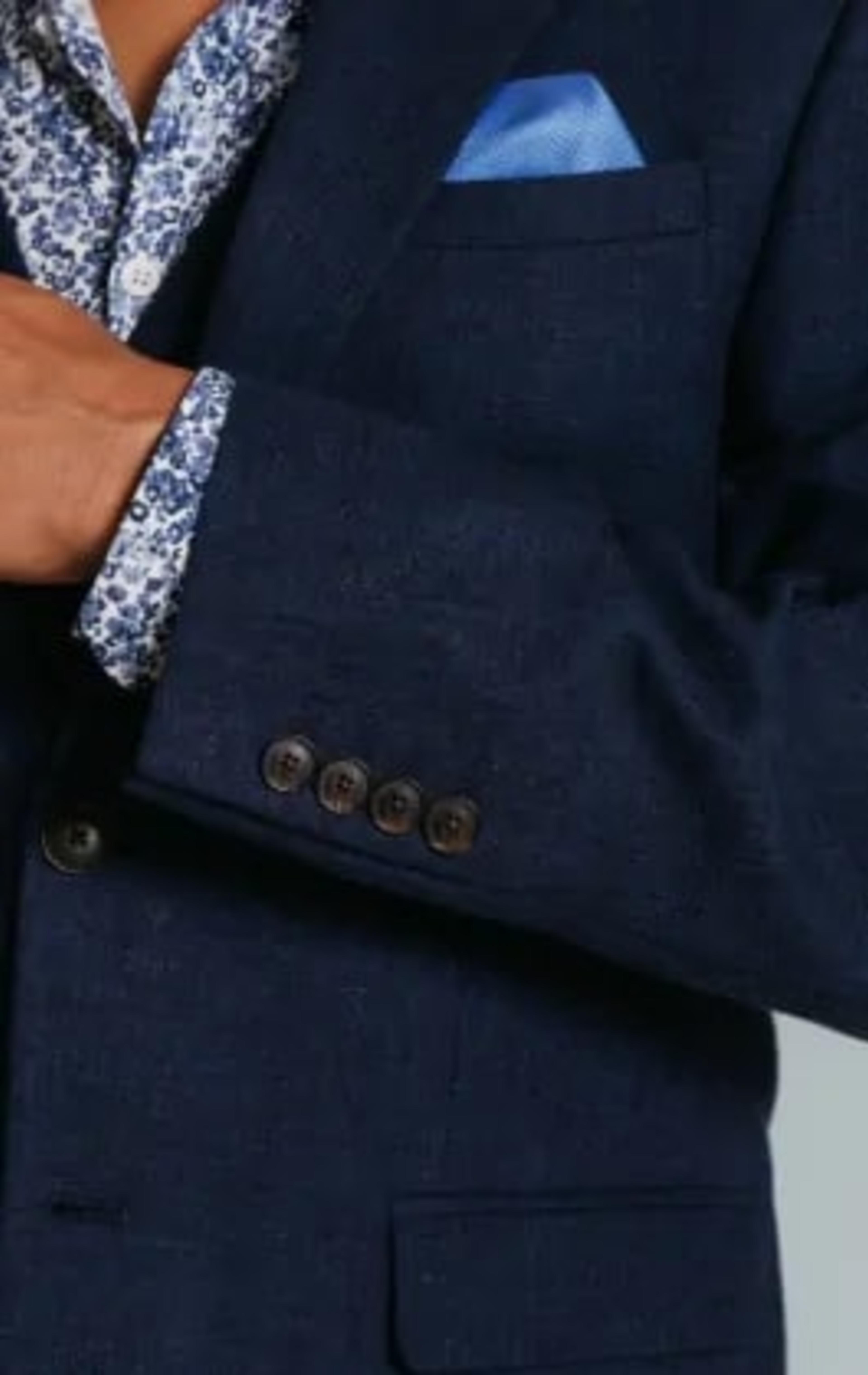 Dobell Navy Linen Suit thumbnail 5