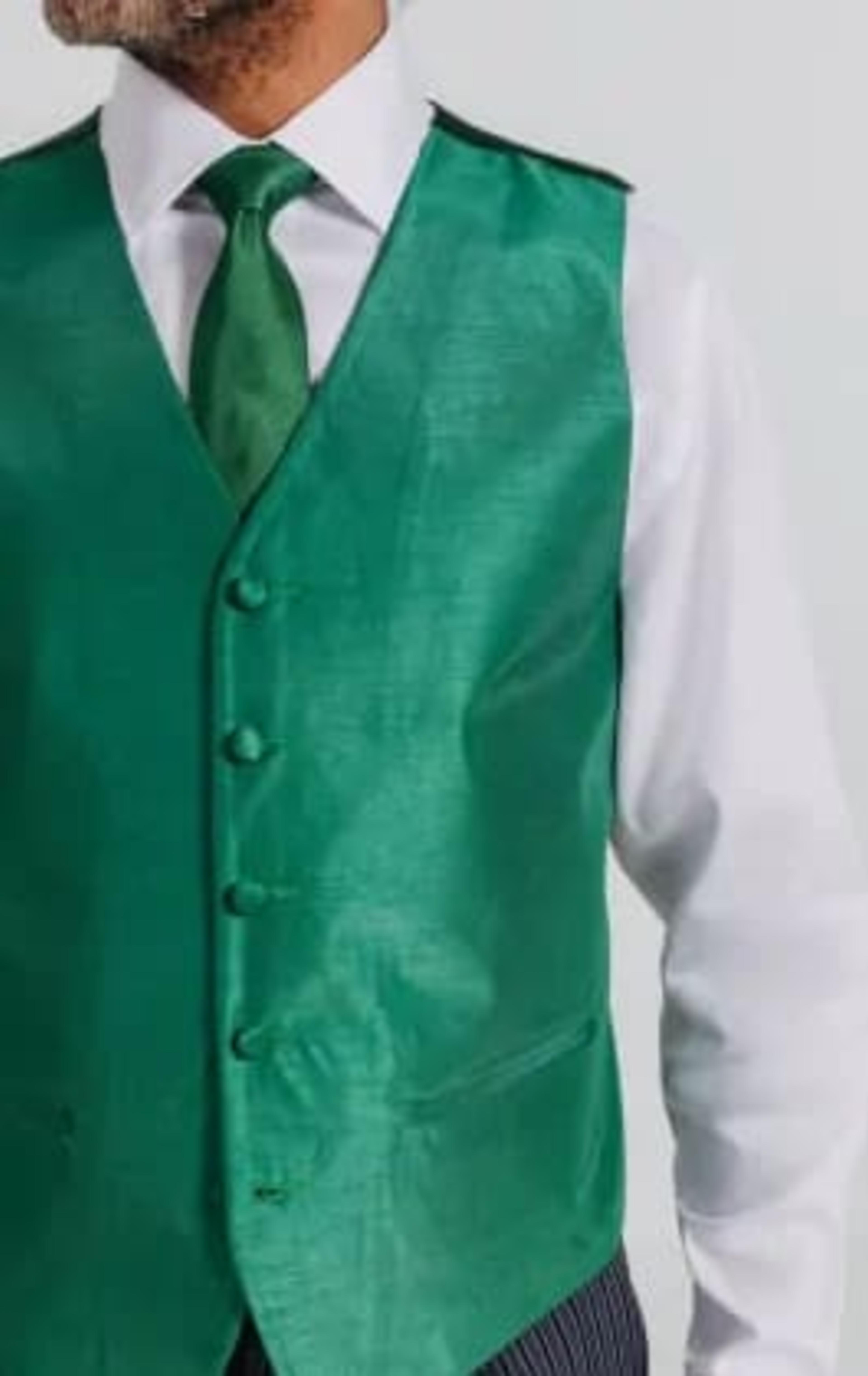 Dobell Racing Green Dupion Waistcoat thumbnail 4