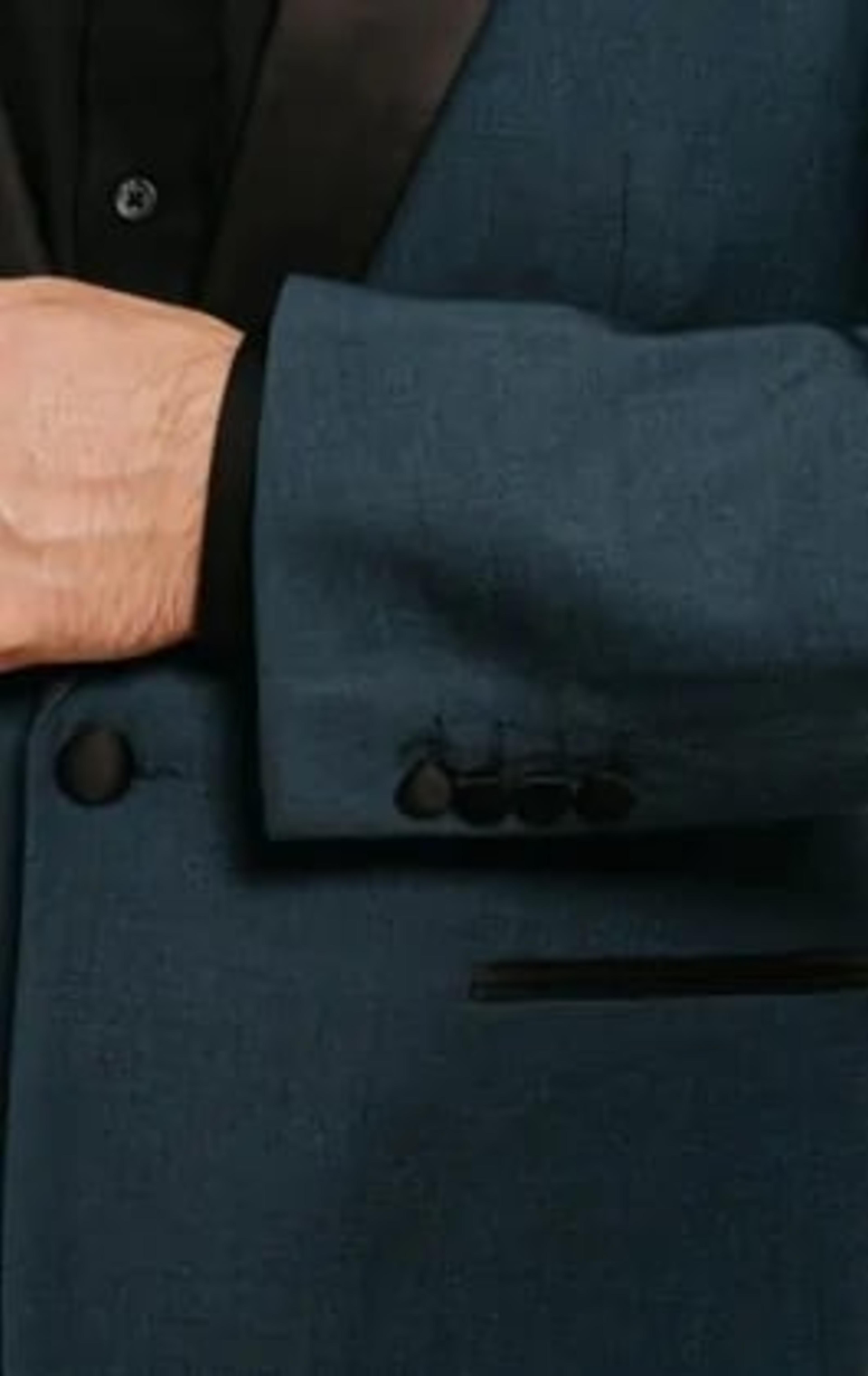 Dobell Teal 3 Piece Tuxedo with Peak Lapel thumbnail 5