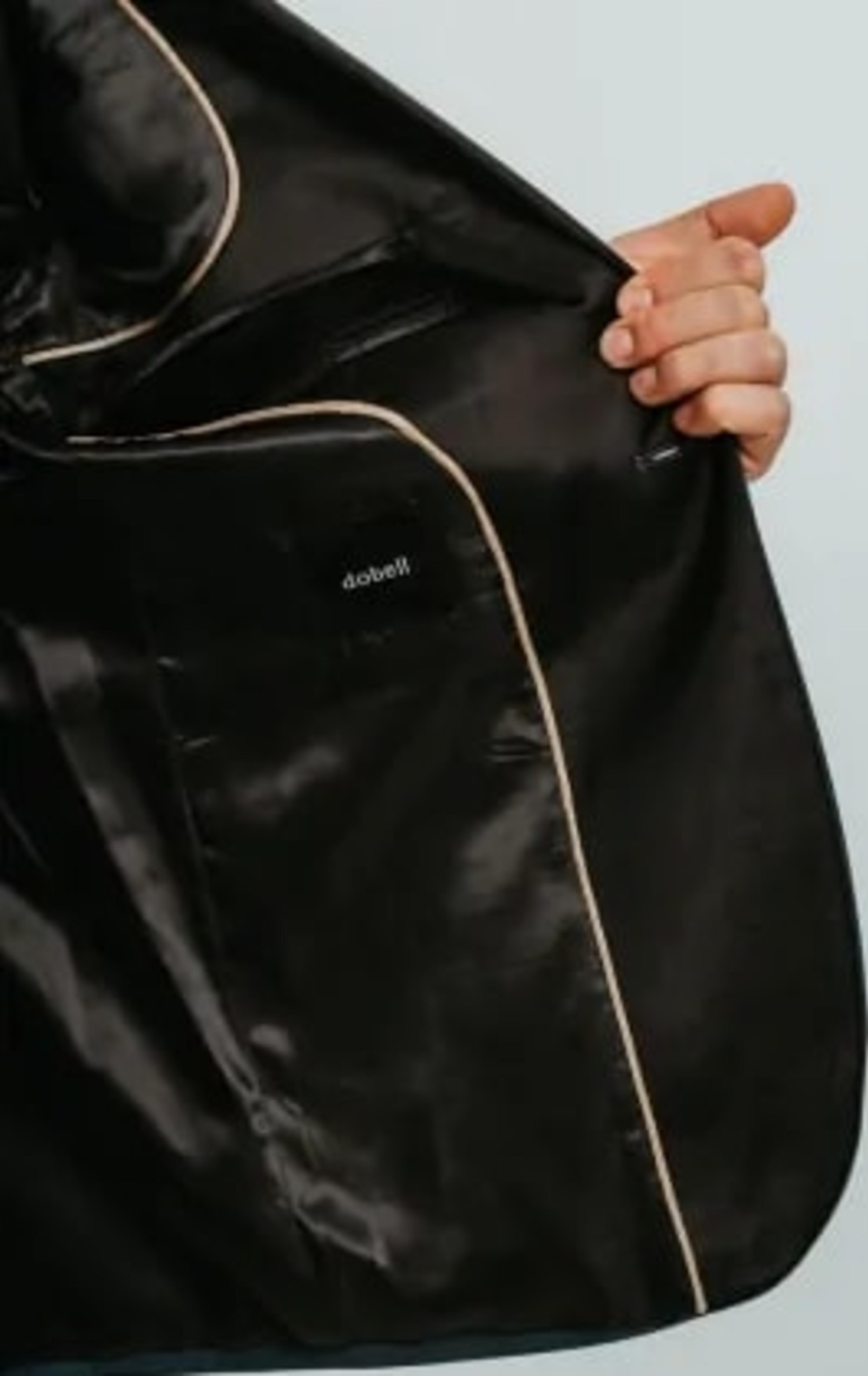 Dobell Teal Tuxedo with Peak Lapel & Black Trousers thumbnail 7