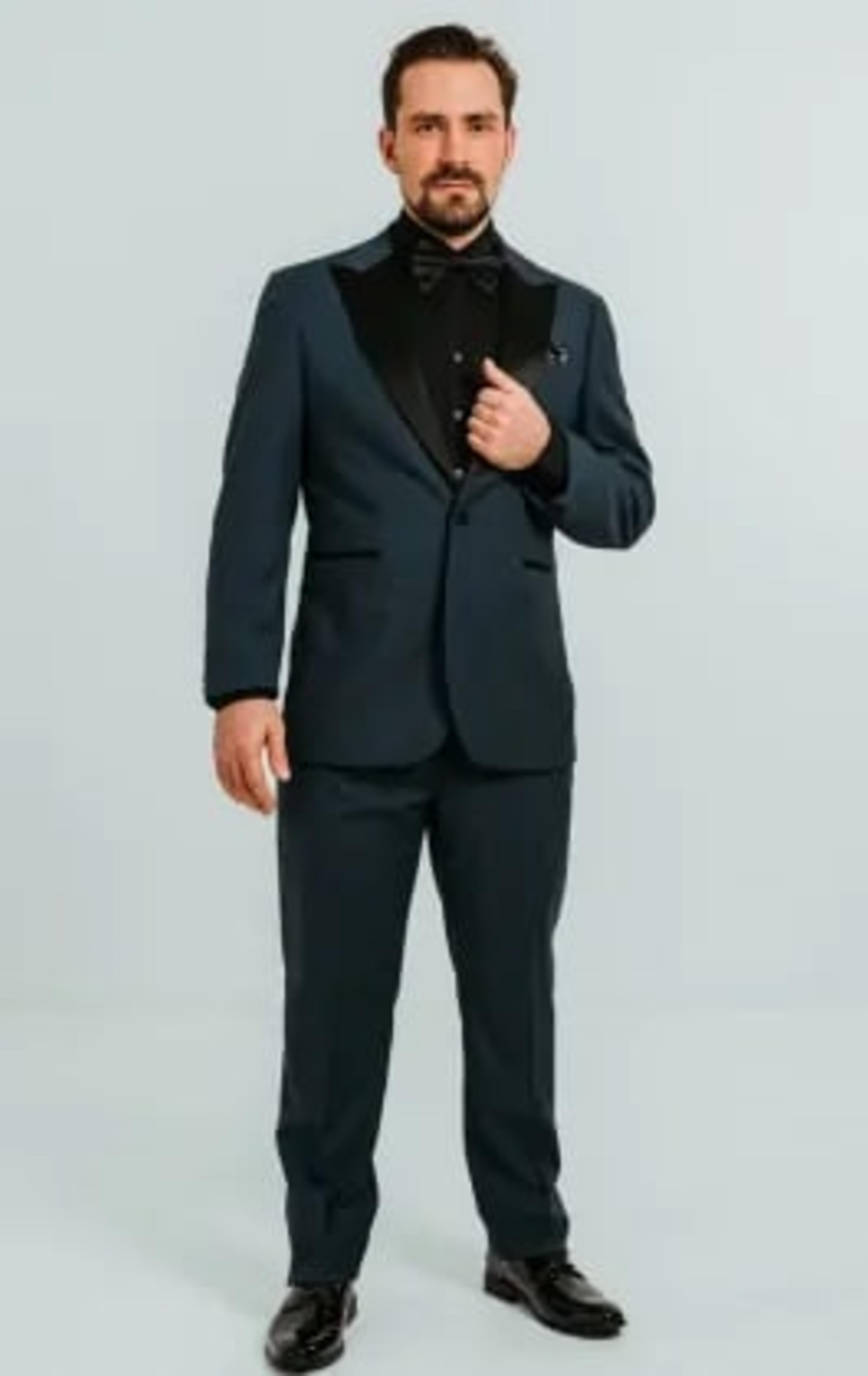 Dobell Teal Tuxedo with Peak Lapel thumbnail 3