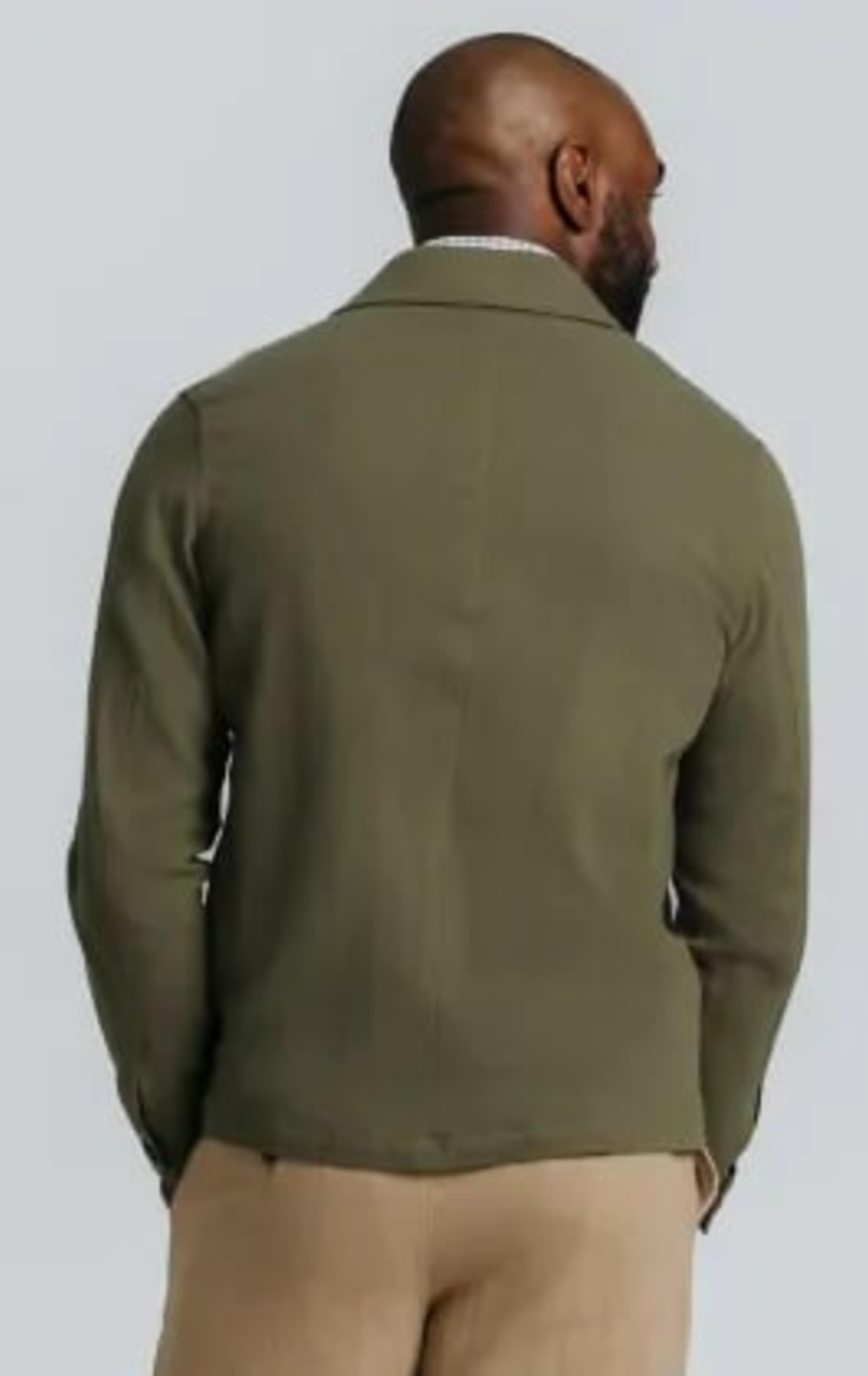 Green Linen Twill Safari Jacket thumbnail 9