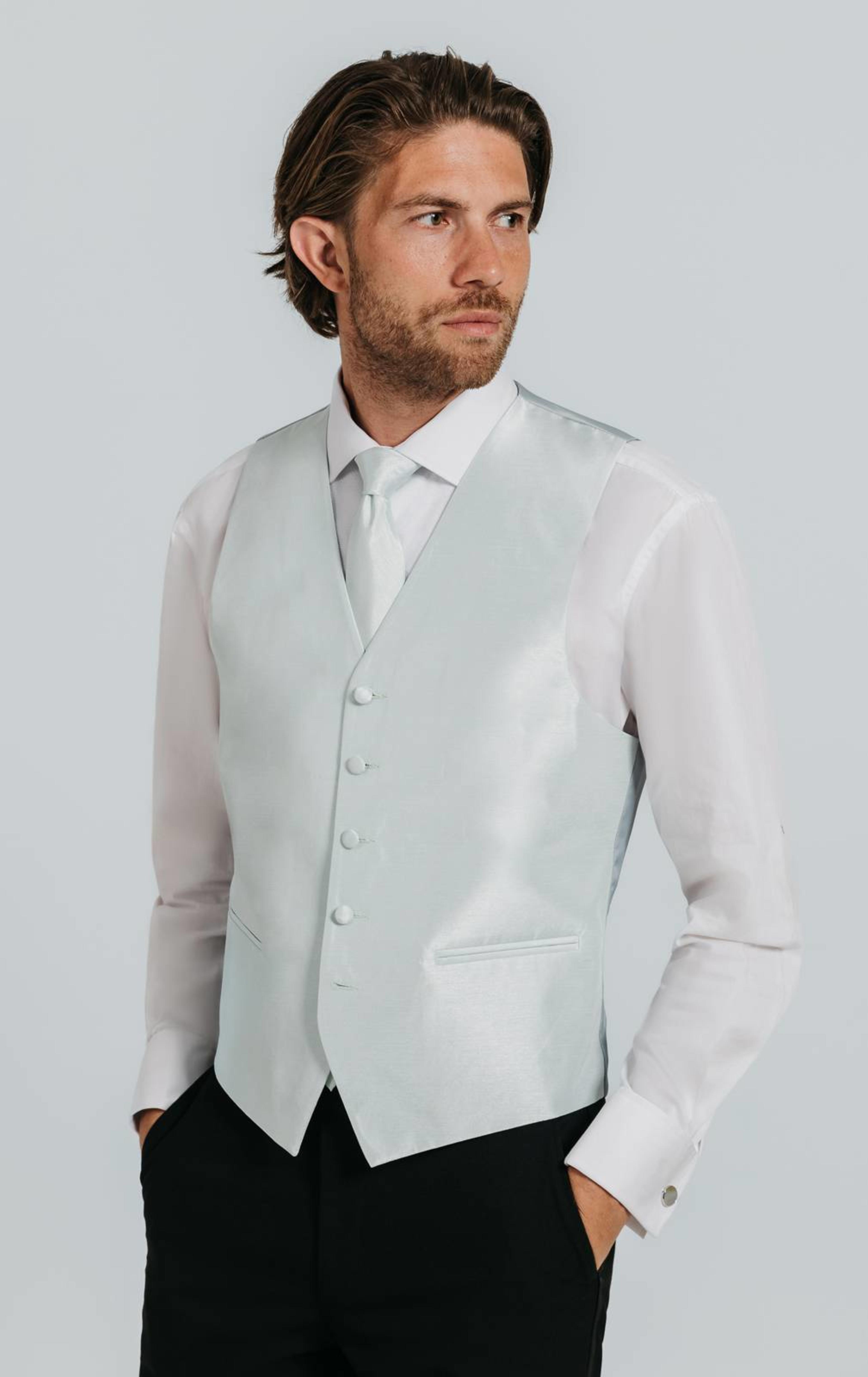 Light Green Dupion Waistcoat primary image