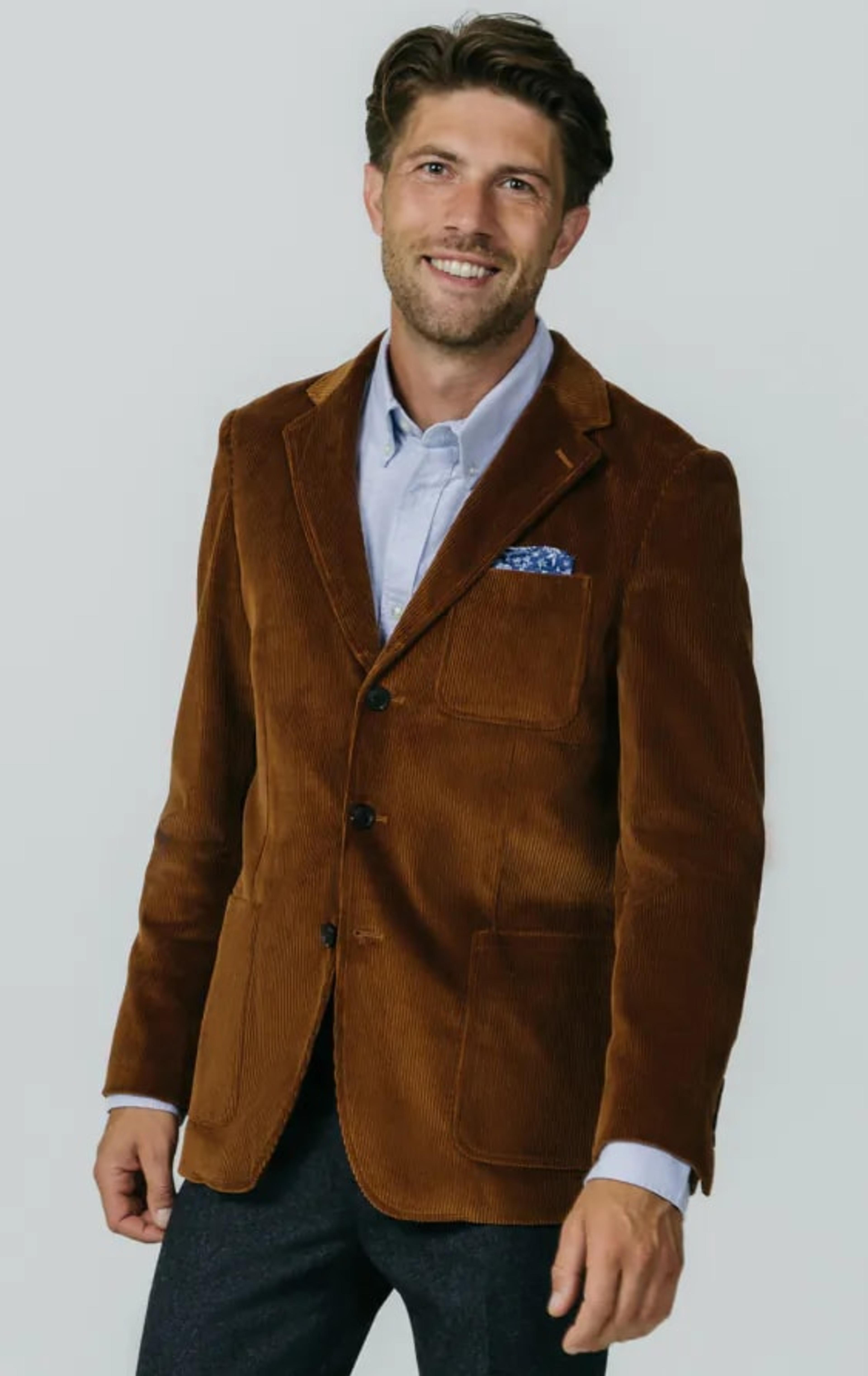 Mid Brown Corduroy Jacket with Patch Pockets thumbnail 2