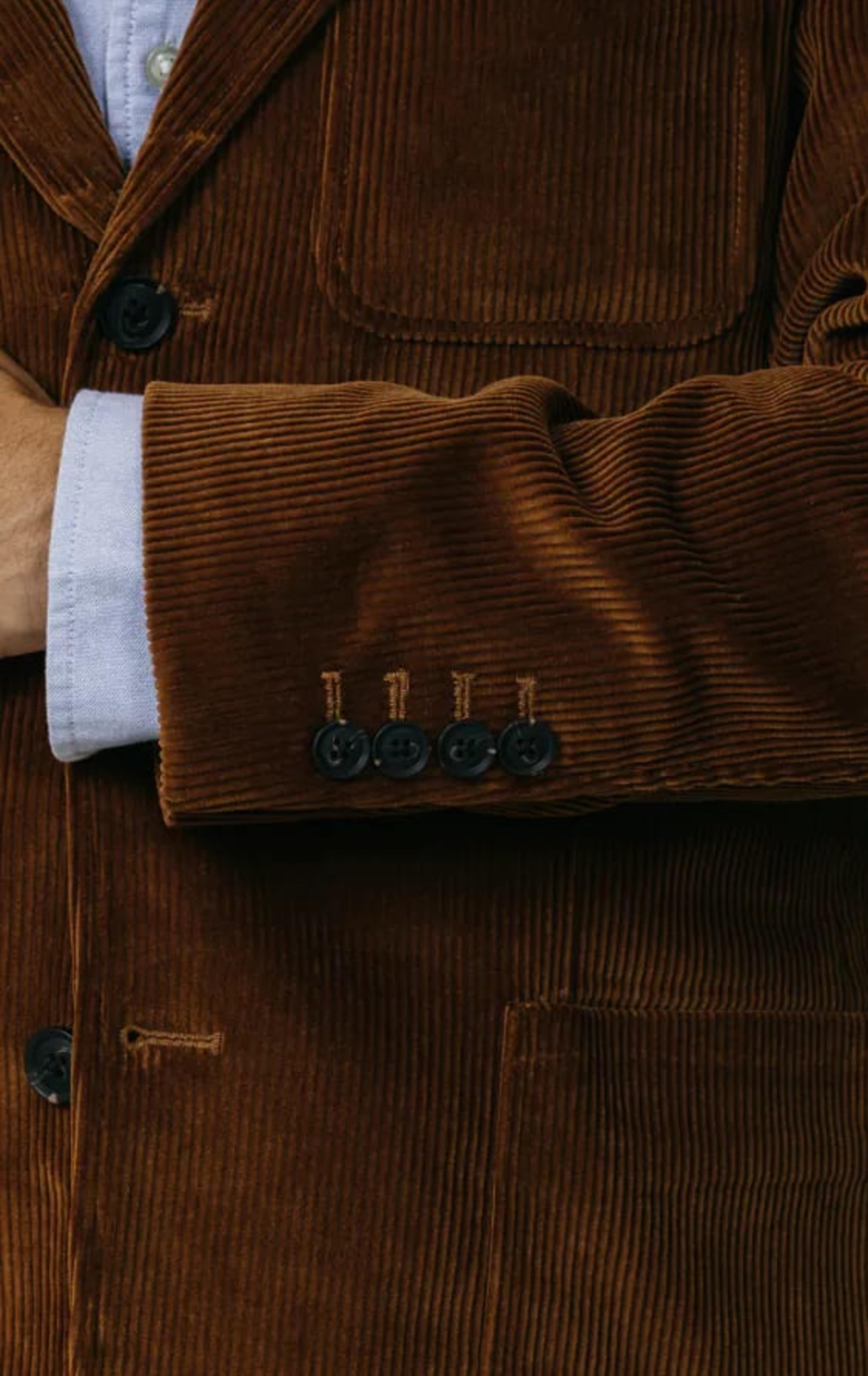 Mid Brown Corduroy Jacket with Patch Pockets thumbnail 4