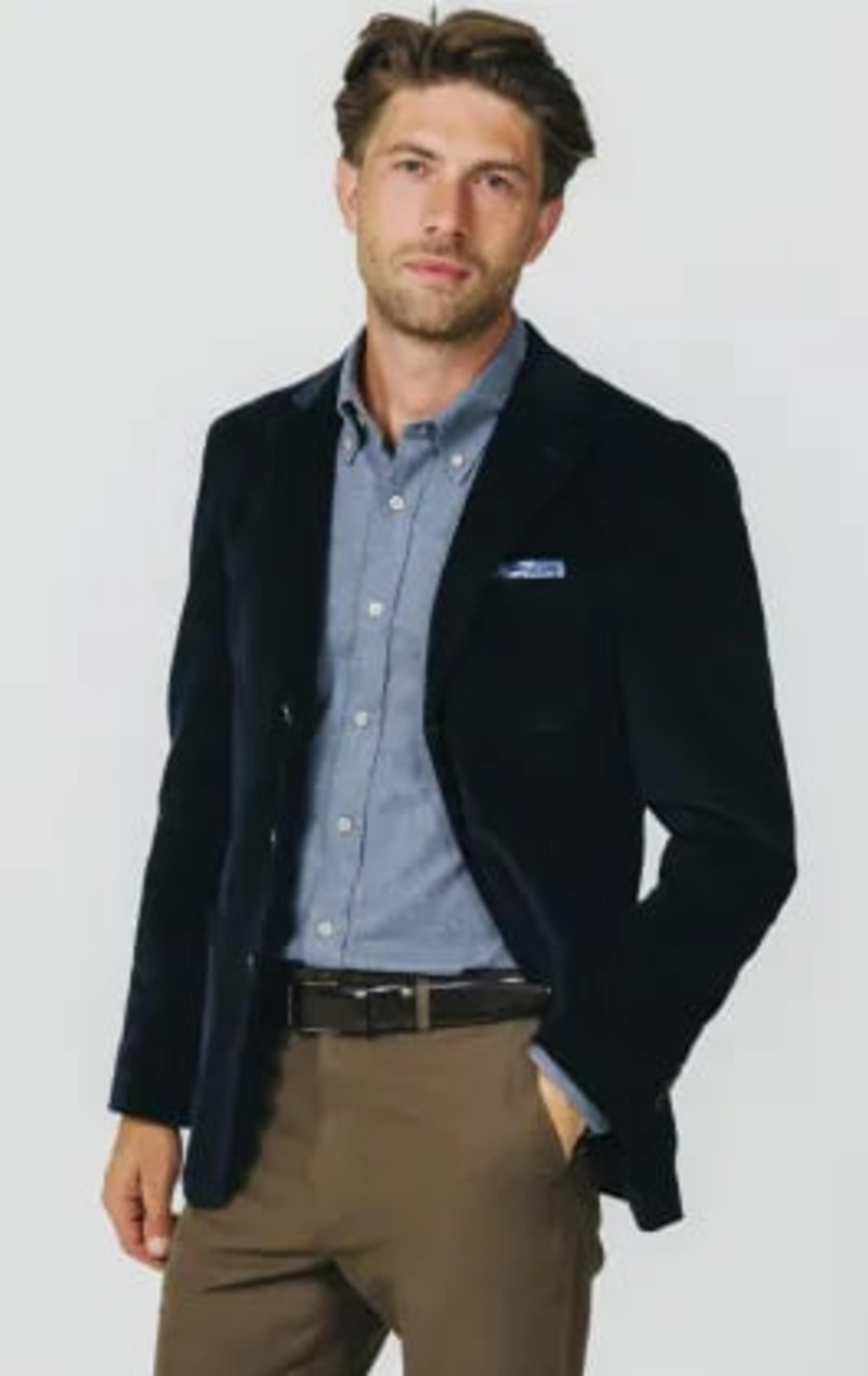 Navy Corduroy Jacket with Patch Pockets thumbnail 2