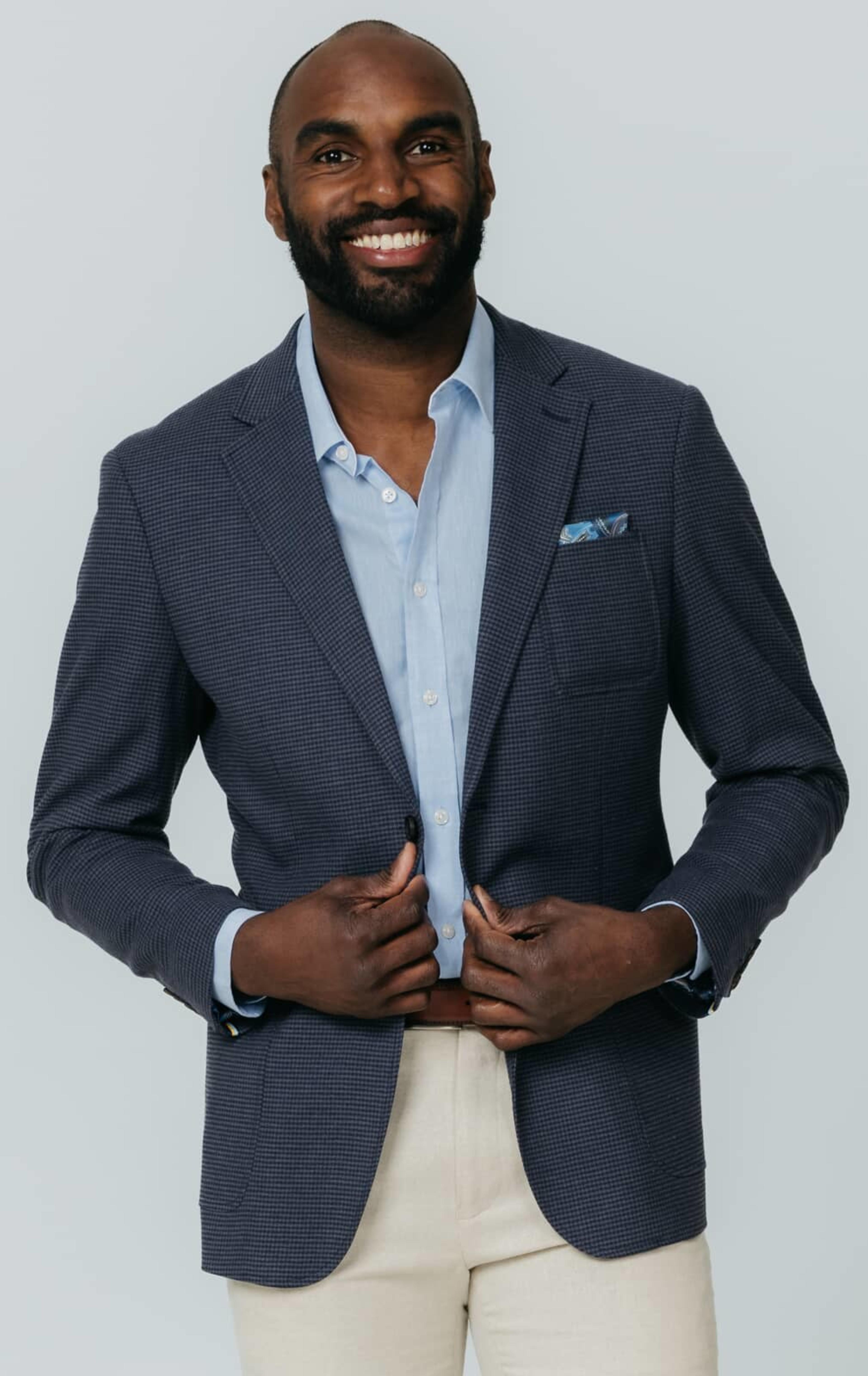 Navy Puppytooth Check Jacket primary image