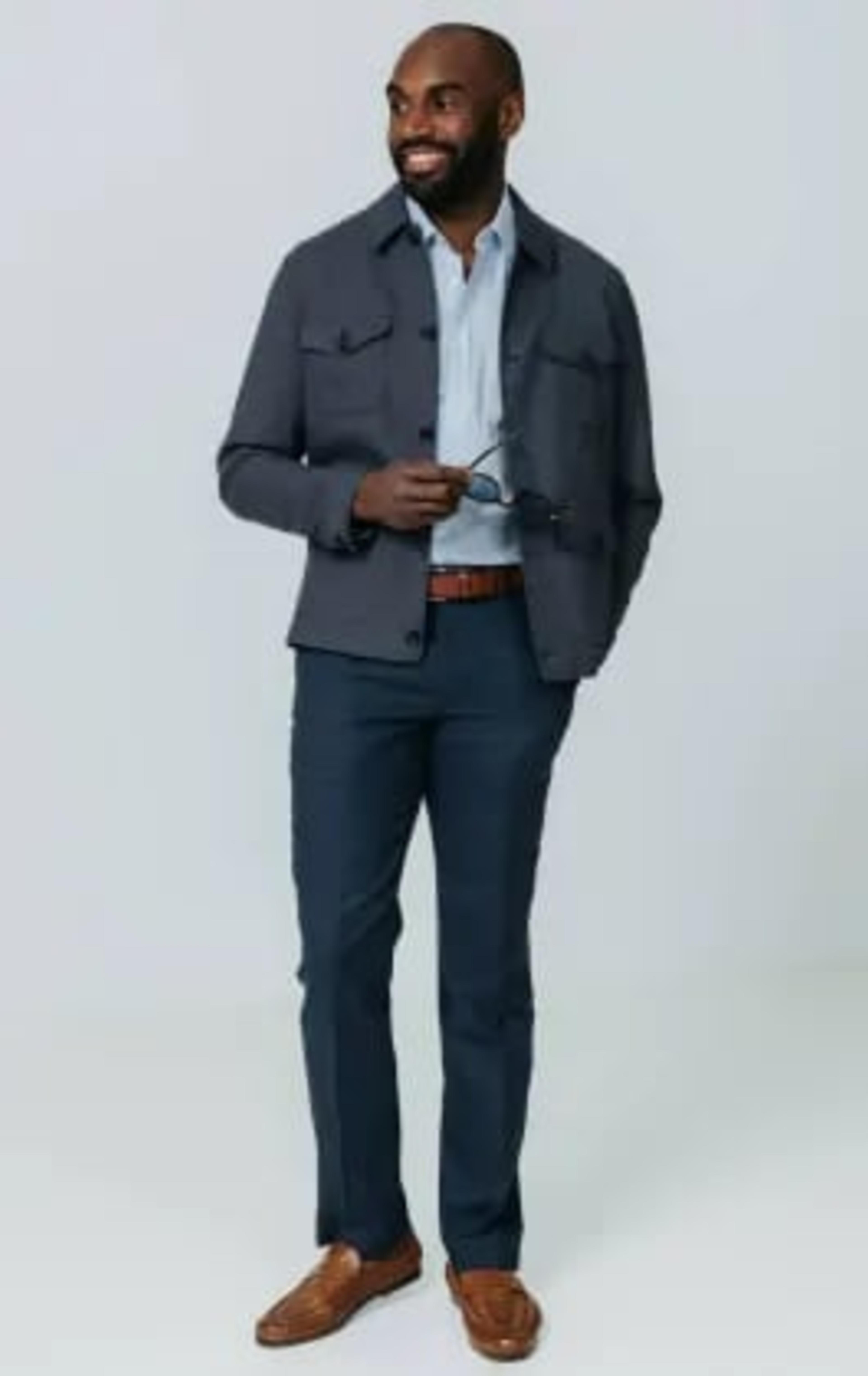 Navy Puppytooth Check Safari Jacket thumbnail 3