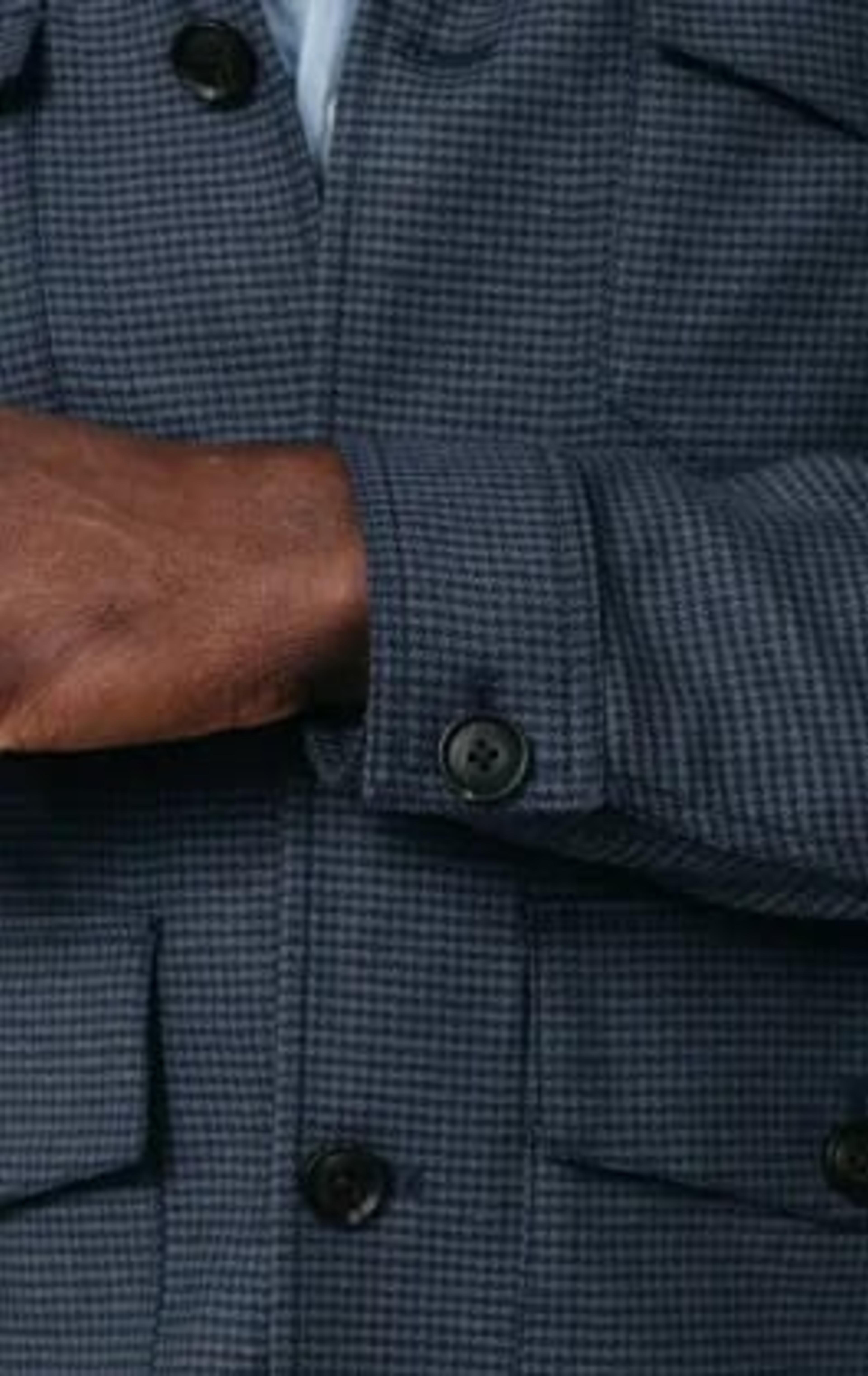 Navy Puppytooth Check Safari Jacket thumbnail 4