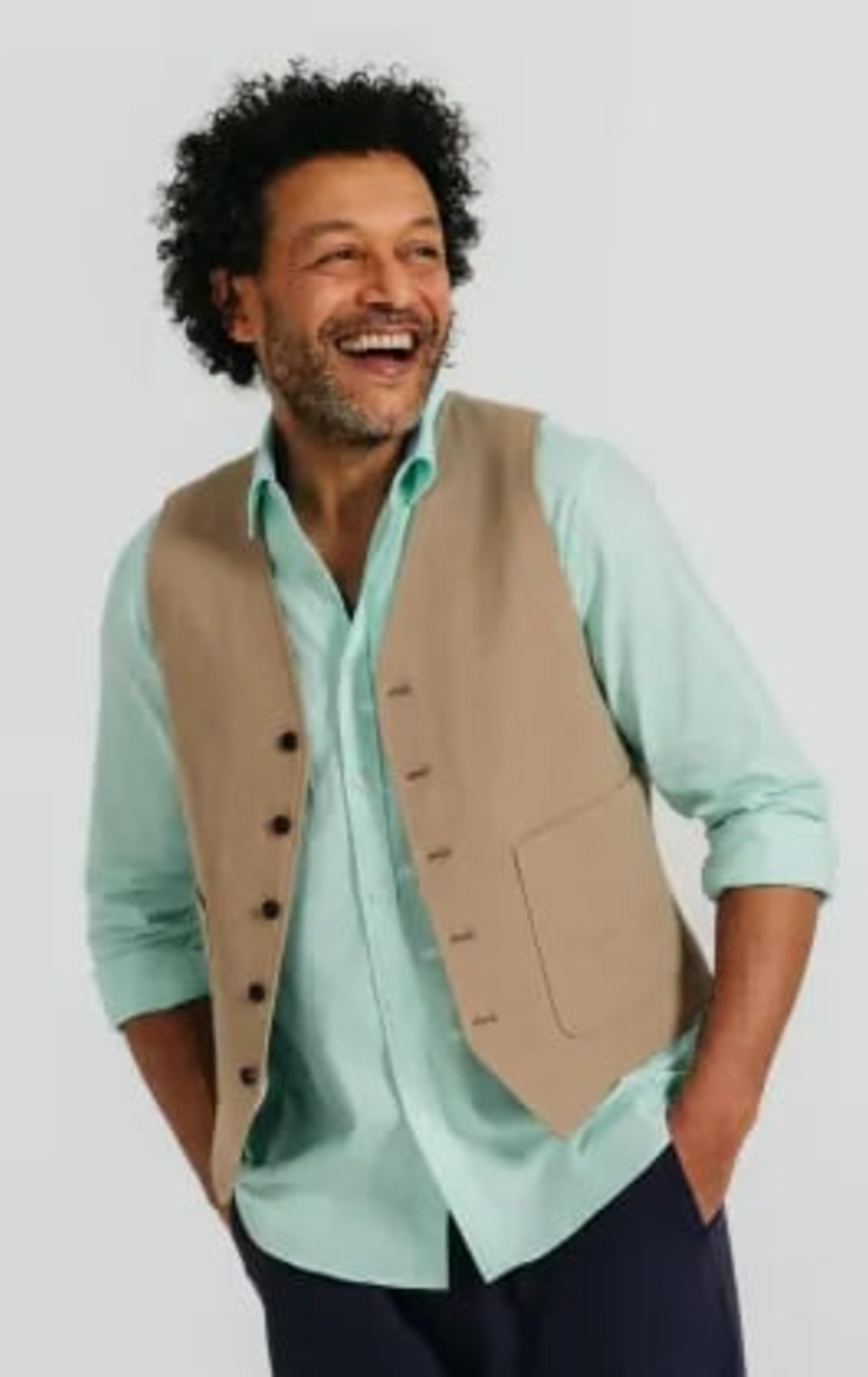 Tan Linen Twill 3 Piece Casual Suit thumbnail 9