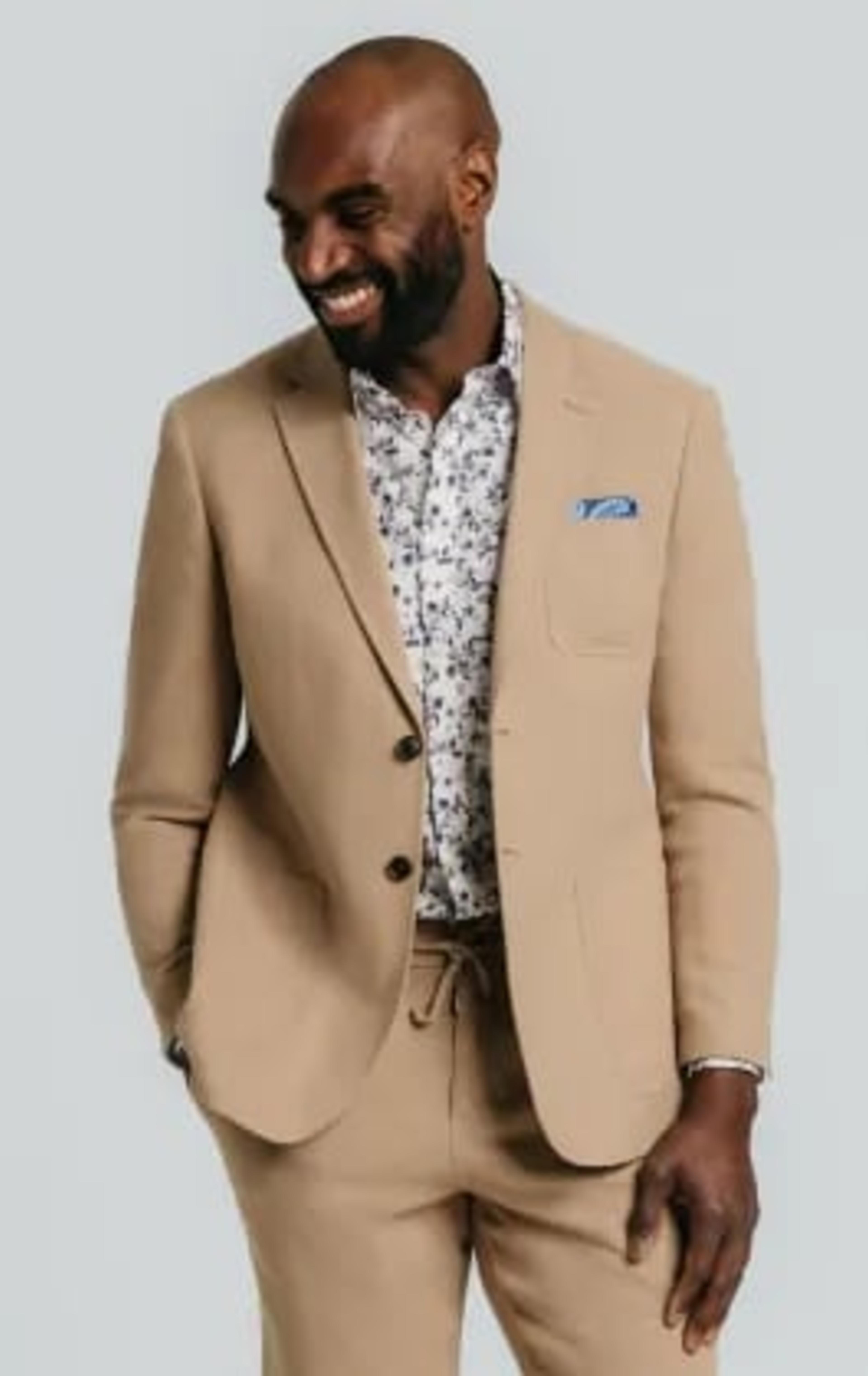 Tan Linen Twill Casual Suit thumbnail 2