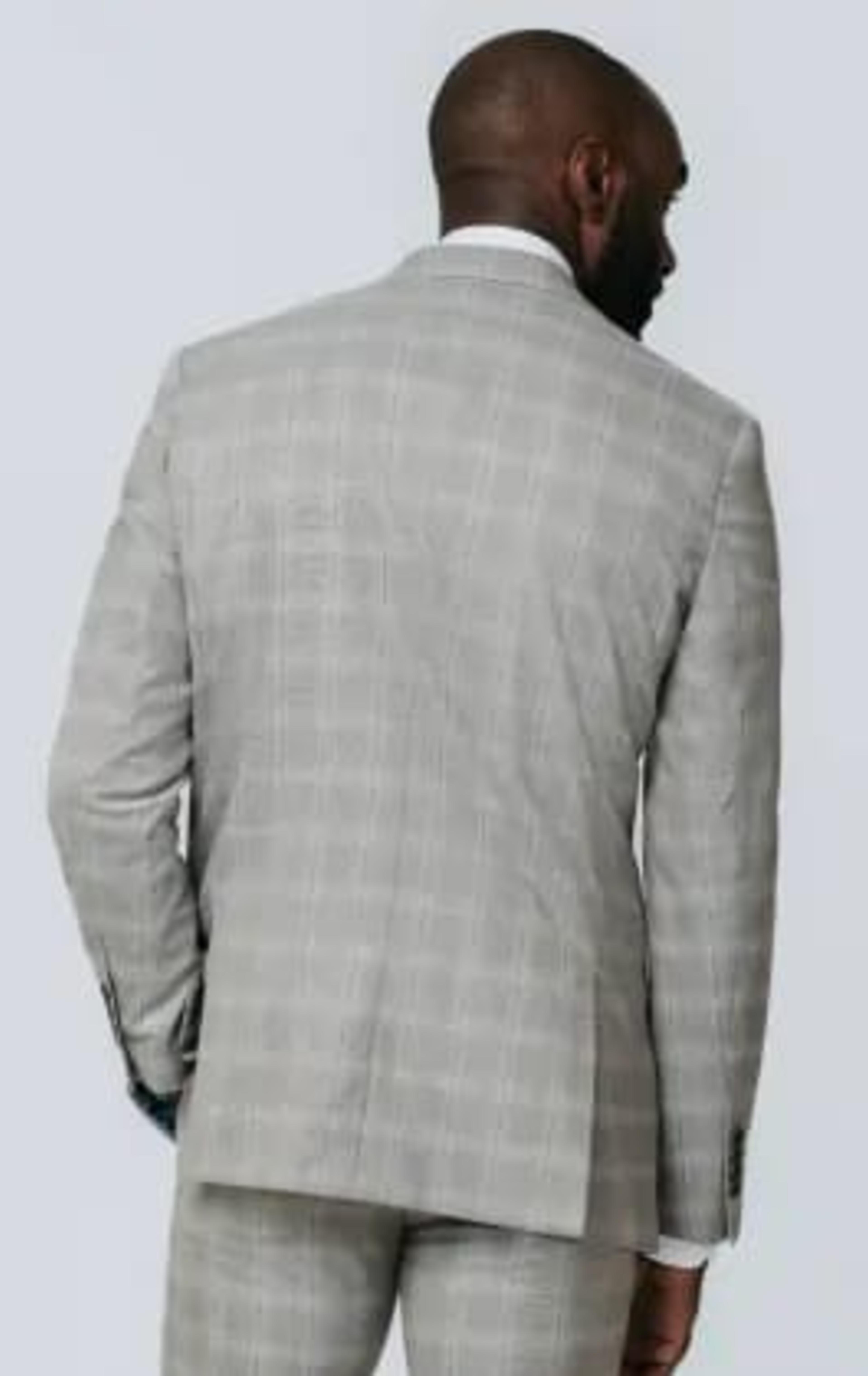 Taupe Check Suit with Peak Lapel thumbnail 7