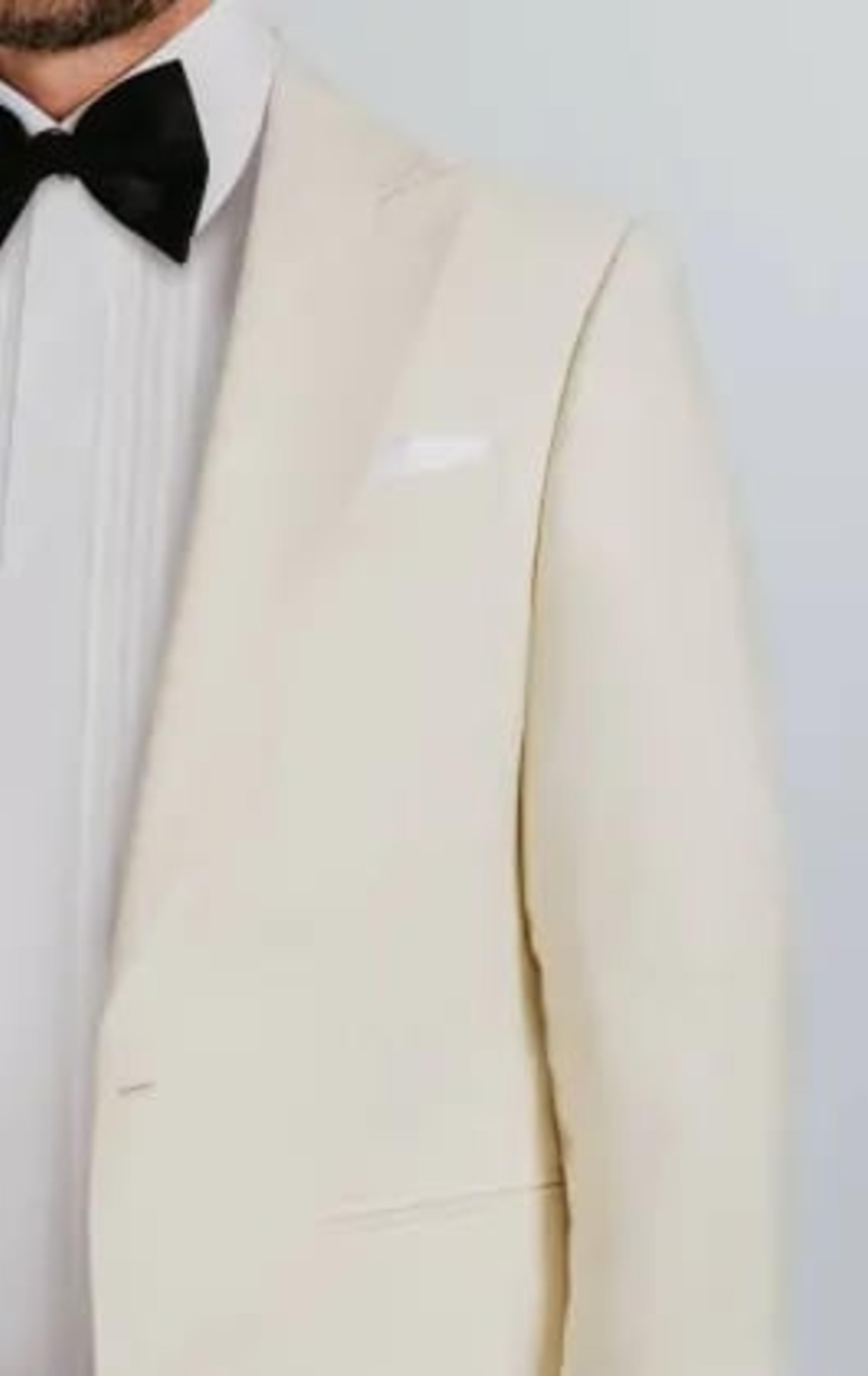 White Peak Lapel Slim Fit Tuxedo Jacket thumbnail 5