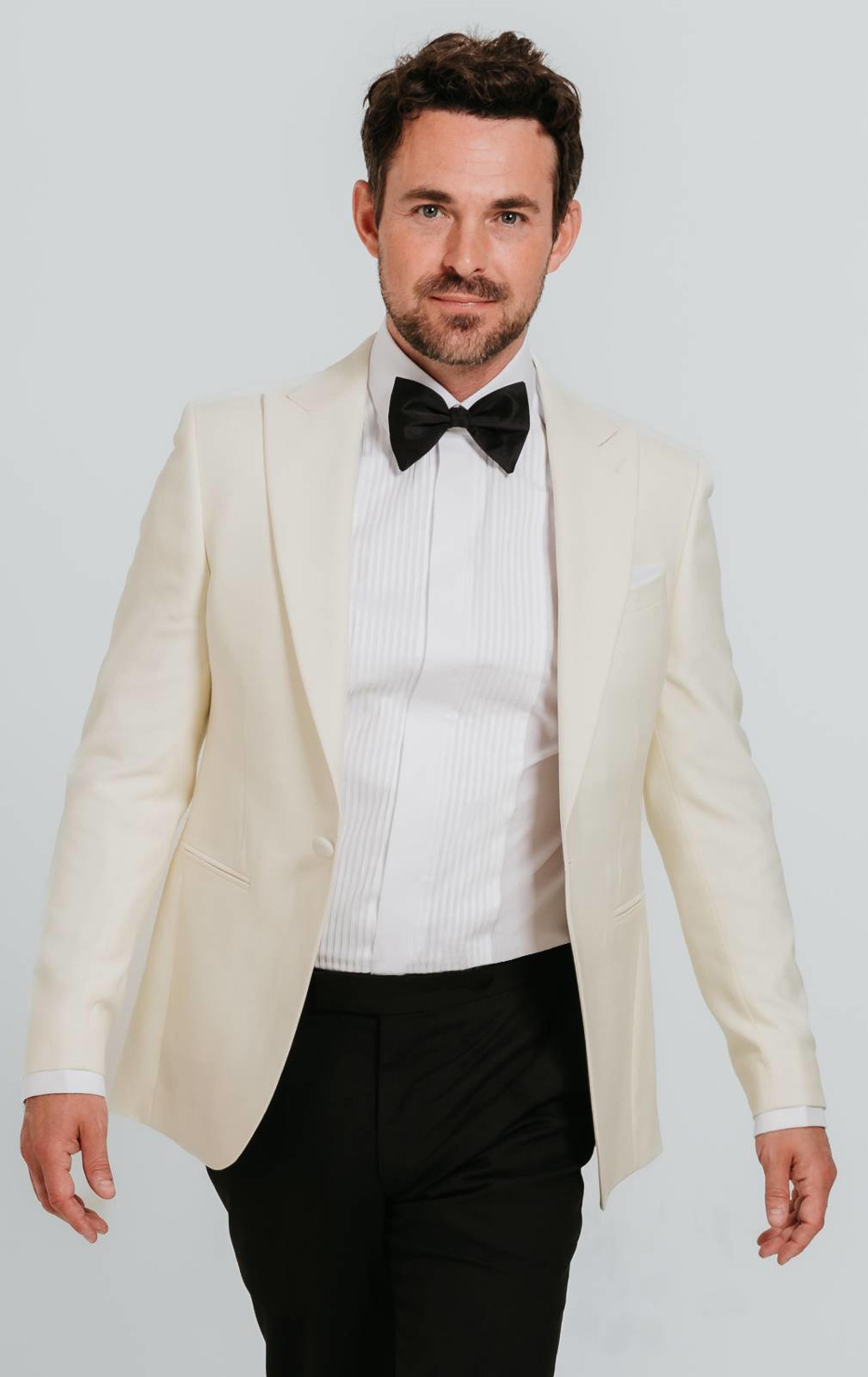 White Peak Lapel Slim Fit Tuxedo Jacket primary image