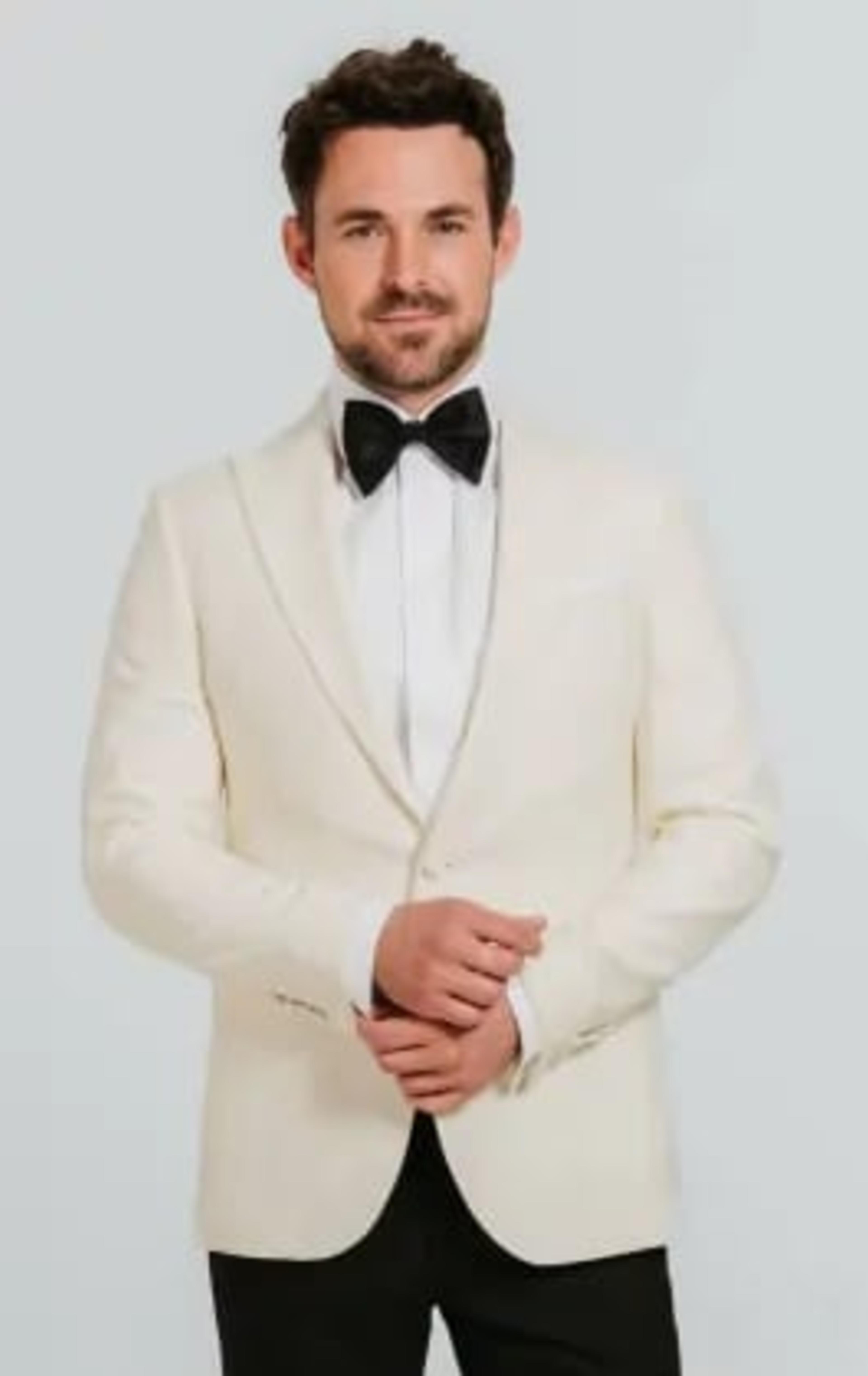 White Peak Lapel Slim Fit Tuxedo thumbnail 2