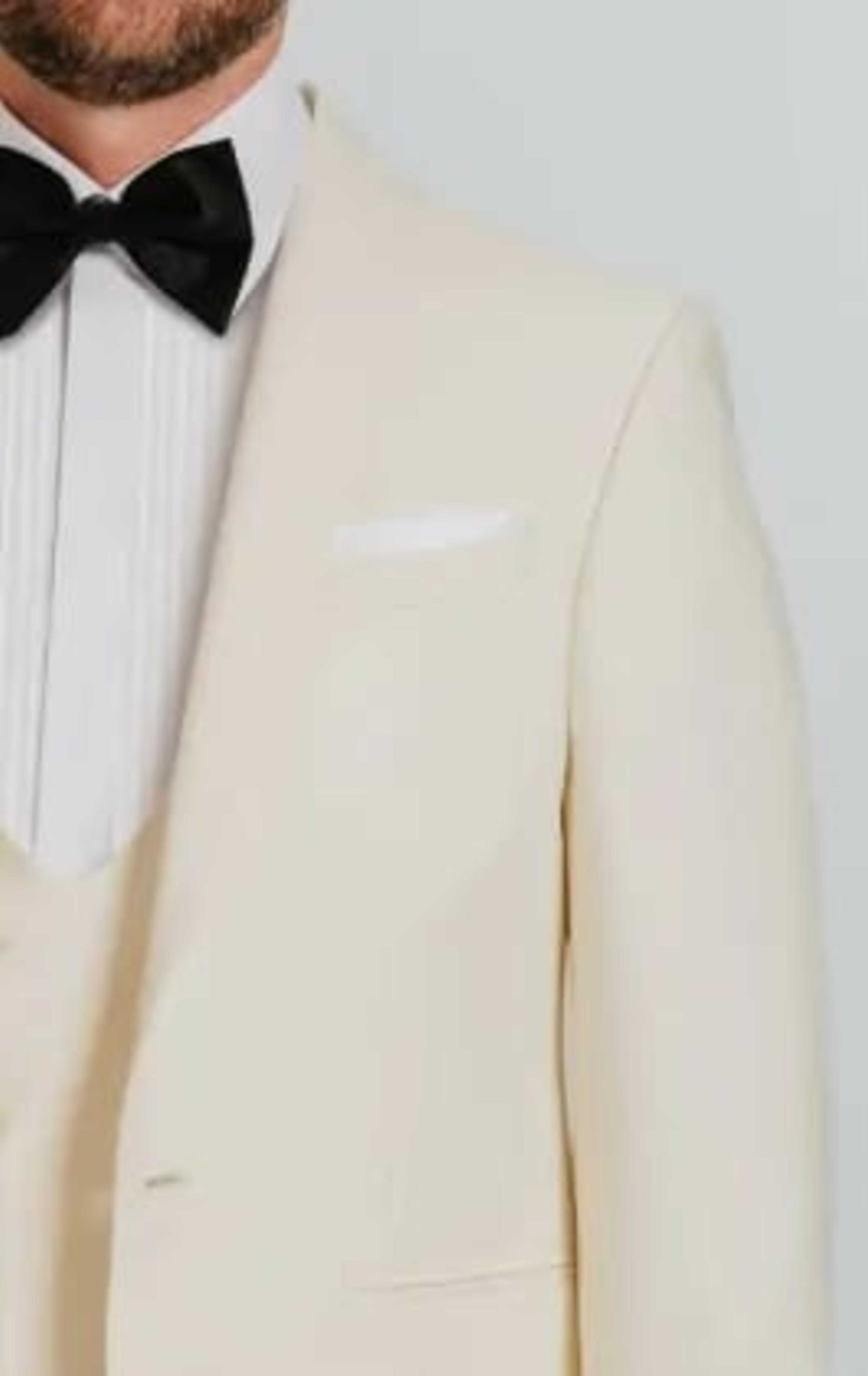 White Shawl Lapel Tuxedo Jacket thumbnail 5