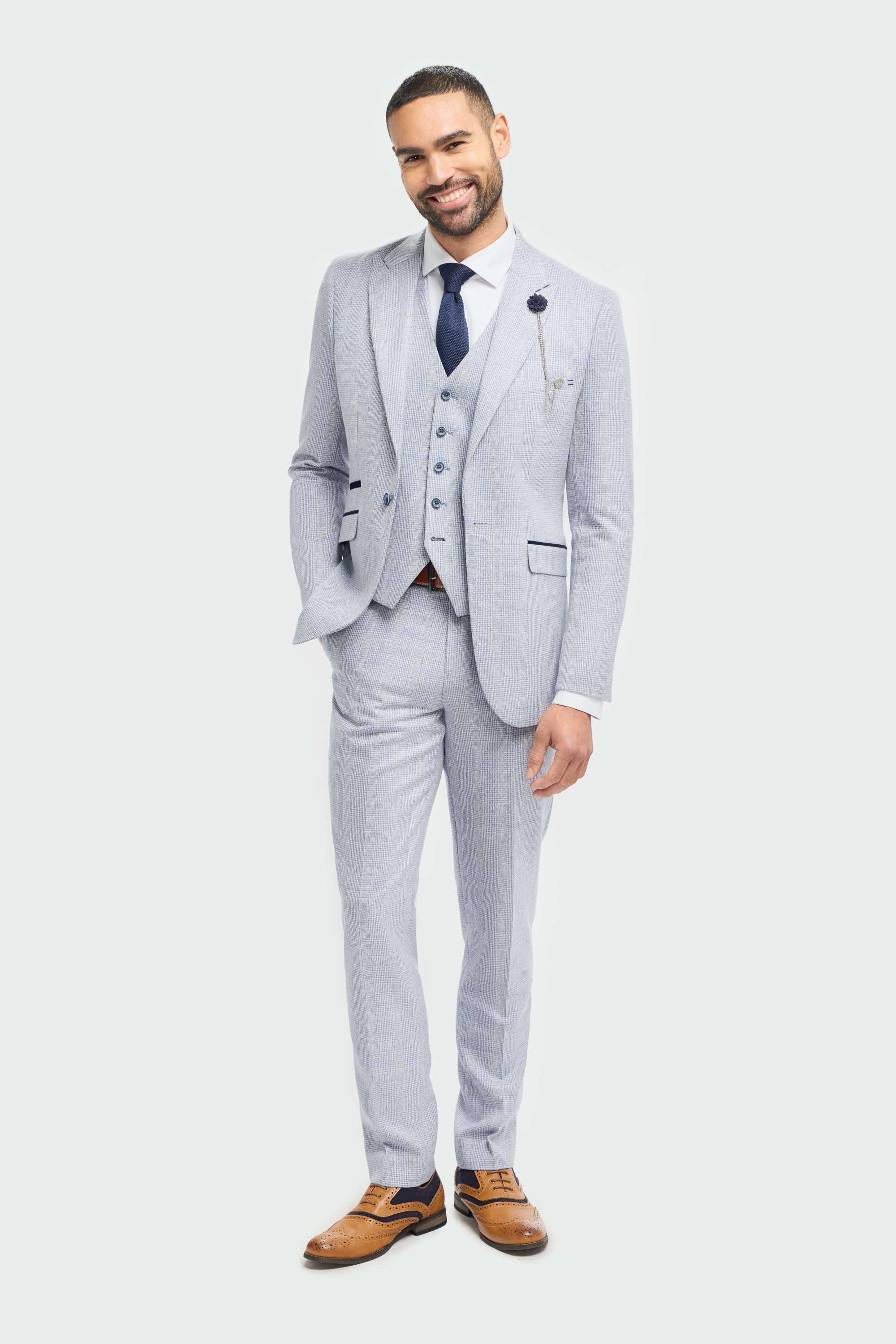 Caridi Sky Regular Check Three Piece Suit primary image