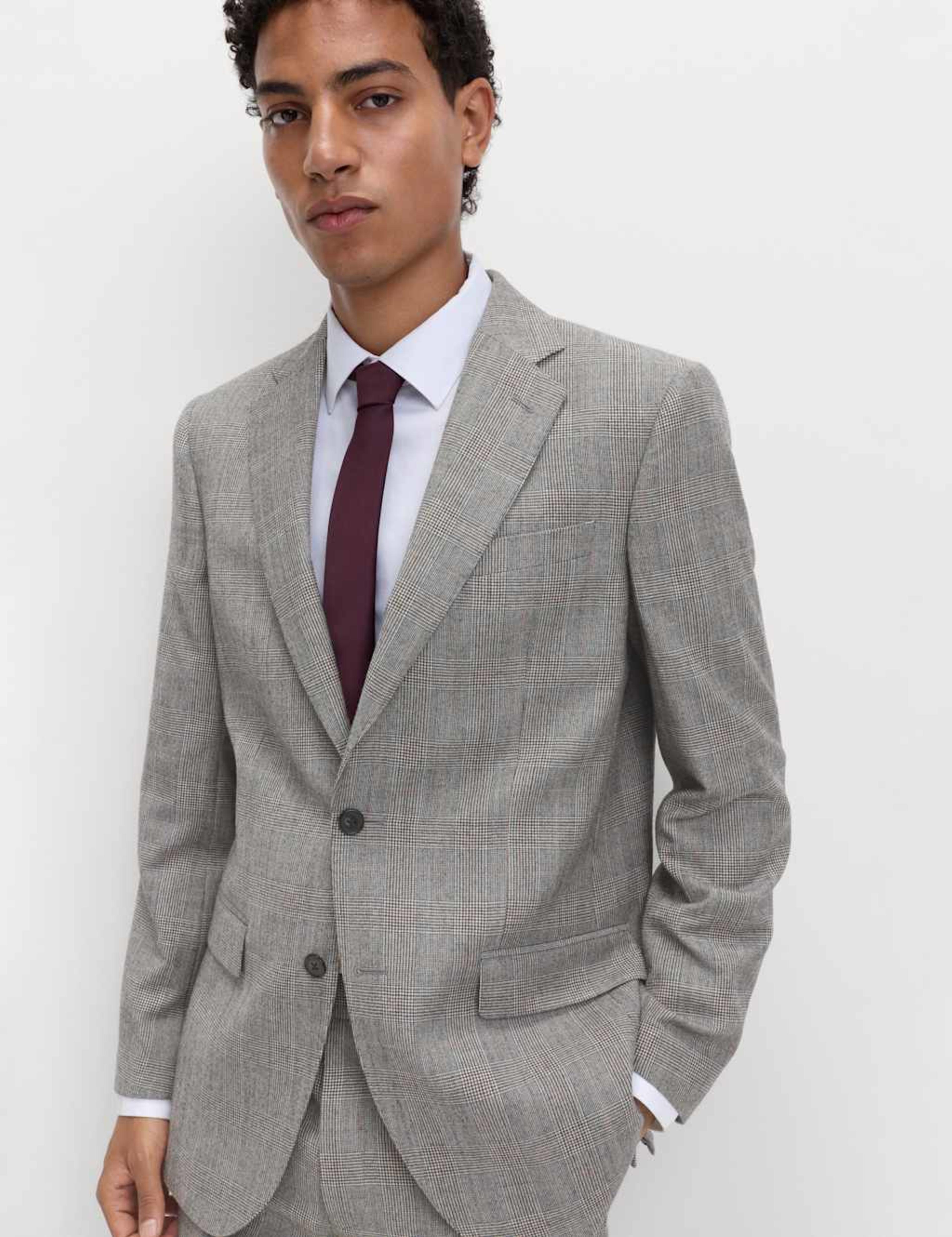 Regular Fit Pure Wool Check Suit Jacket primary image