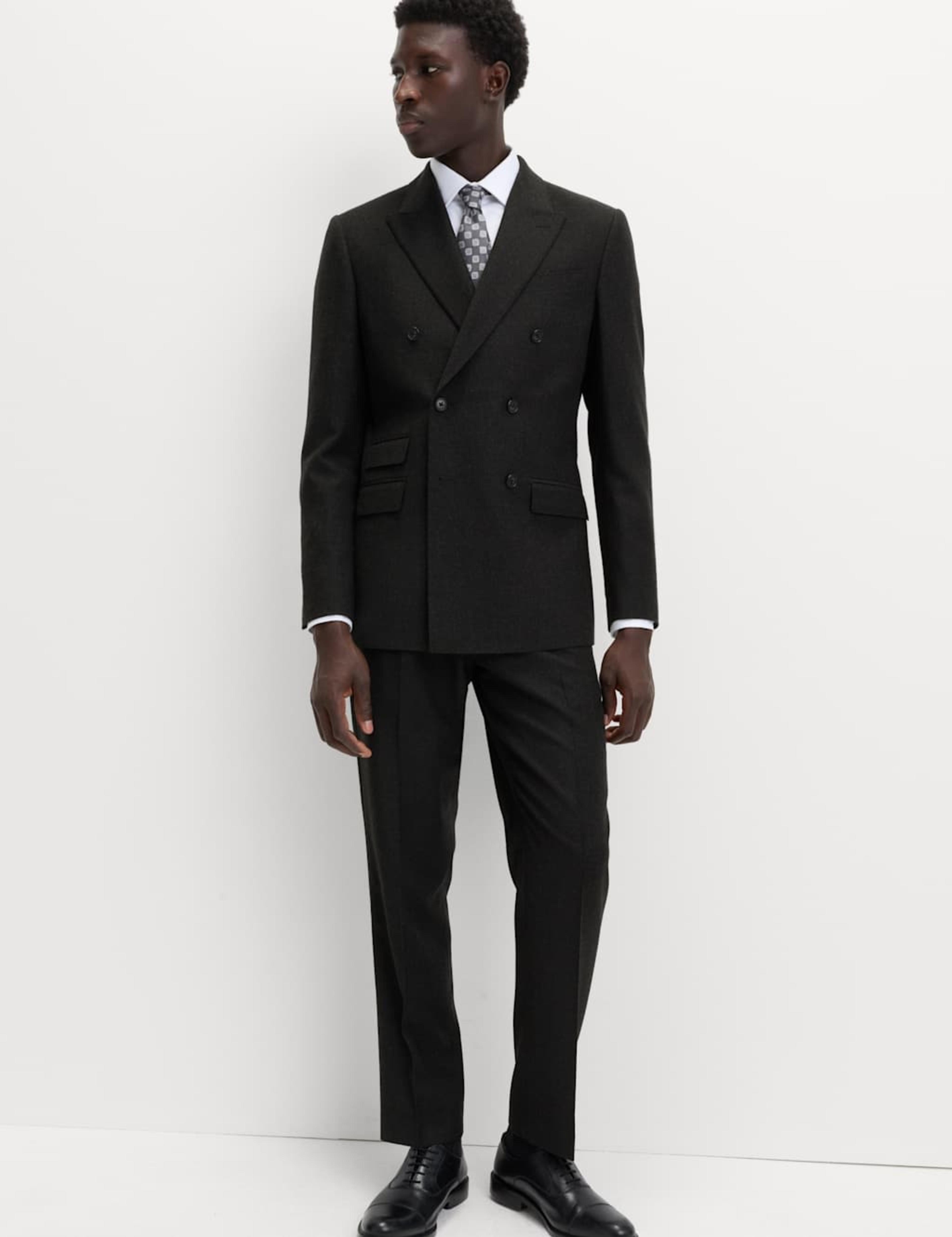 Regular Fit Pure Wool Flannel Suit Jacket