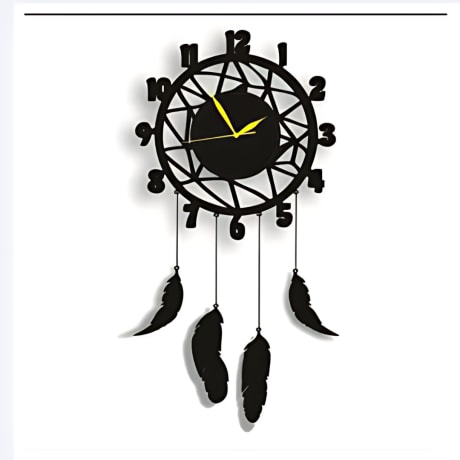 Hanging wooden wall clock Retro Big wall clock Home decoration ,office ,Bed room wall clock ,color - Black ( size - 12 inch ) by Doob Cart - Featured Product