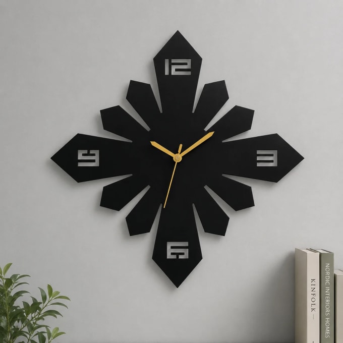 🕒 Modern Luxury Geometric Wall Clock – Premium Black Design for Home & Office - Featured Product