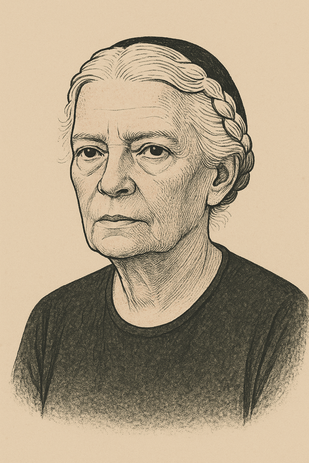 AI-generated portrait of Dorothy Day