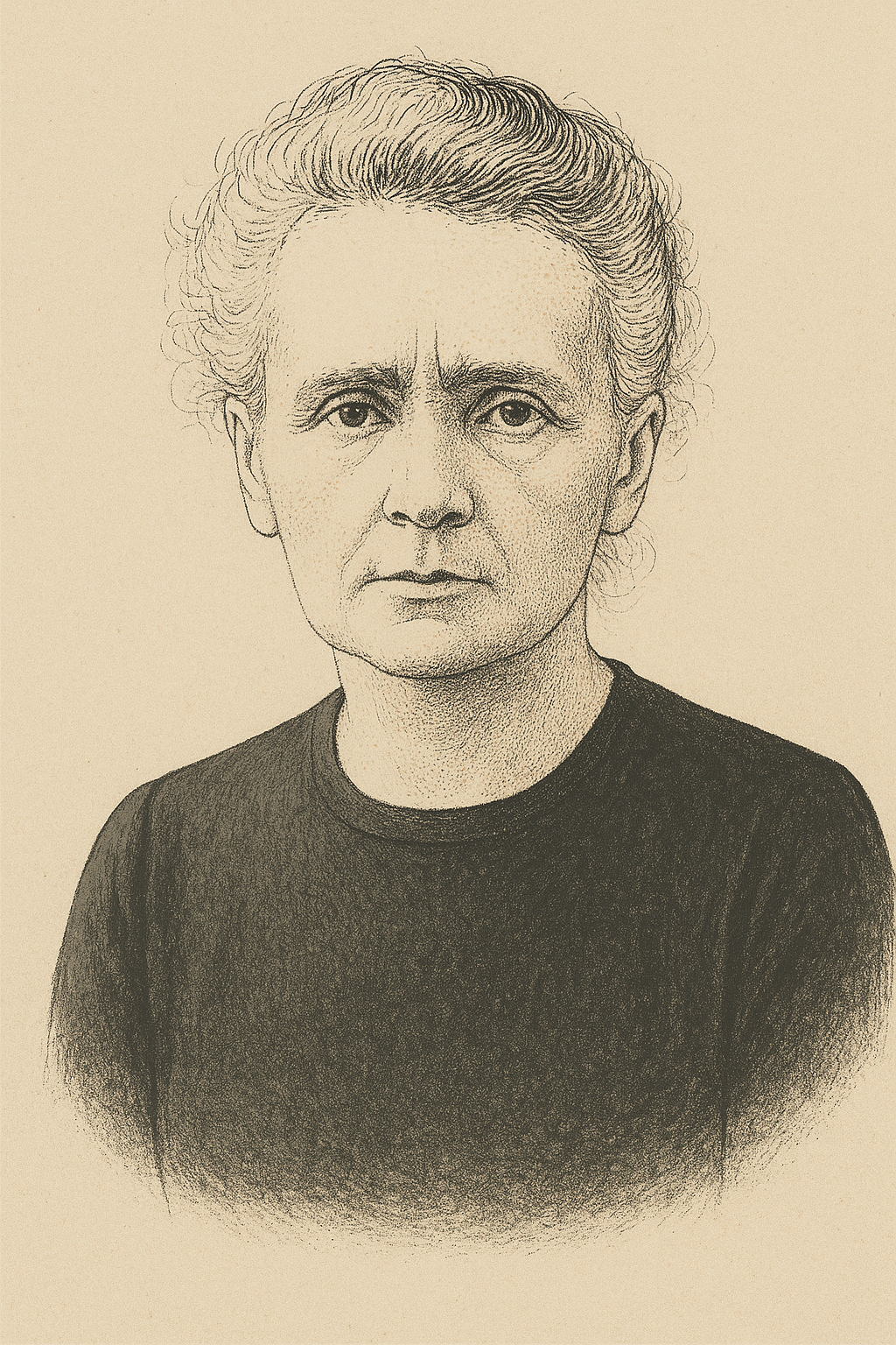 AI-generated portrait of Marie Curie